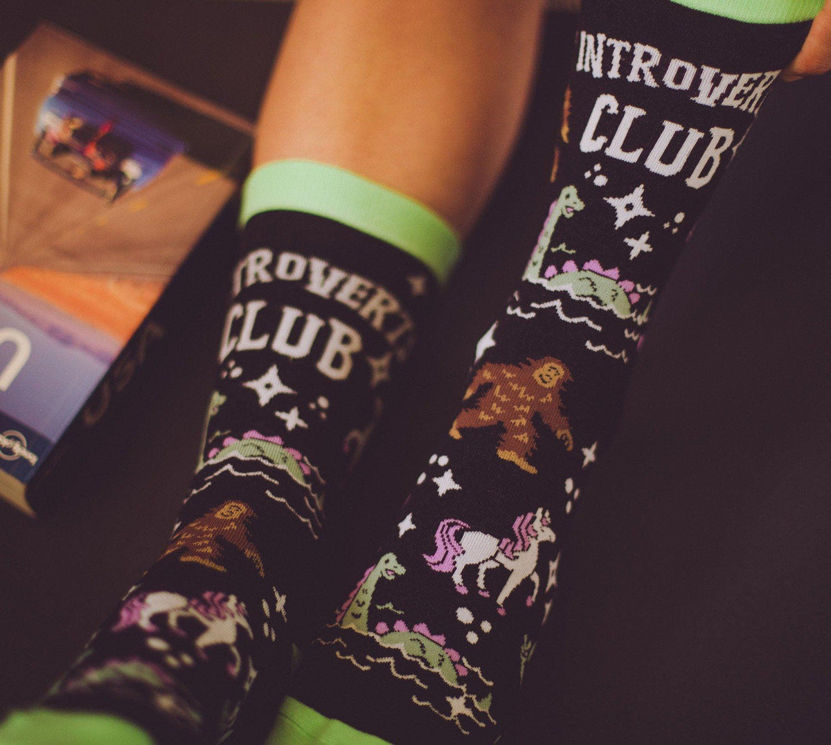 Womens Introverts Club Socks - Crazy Dog T-Shirts