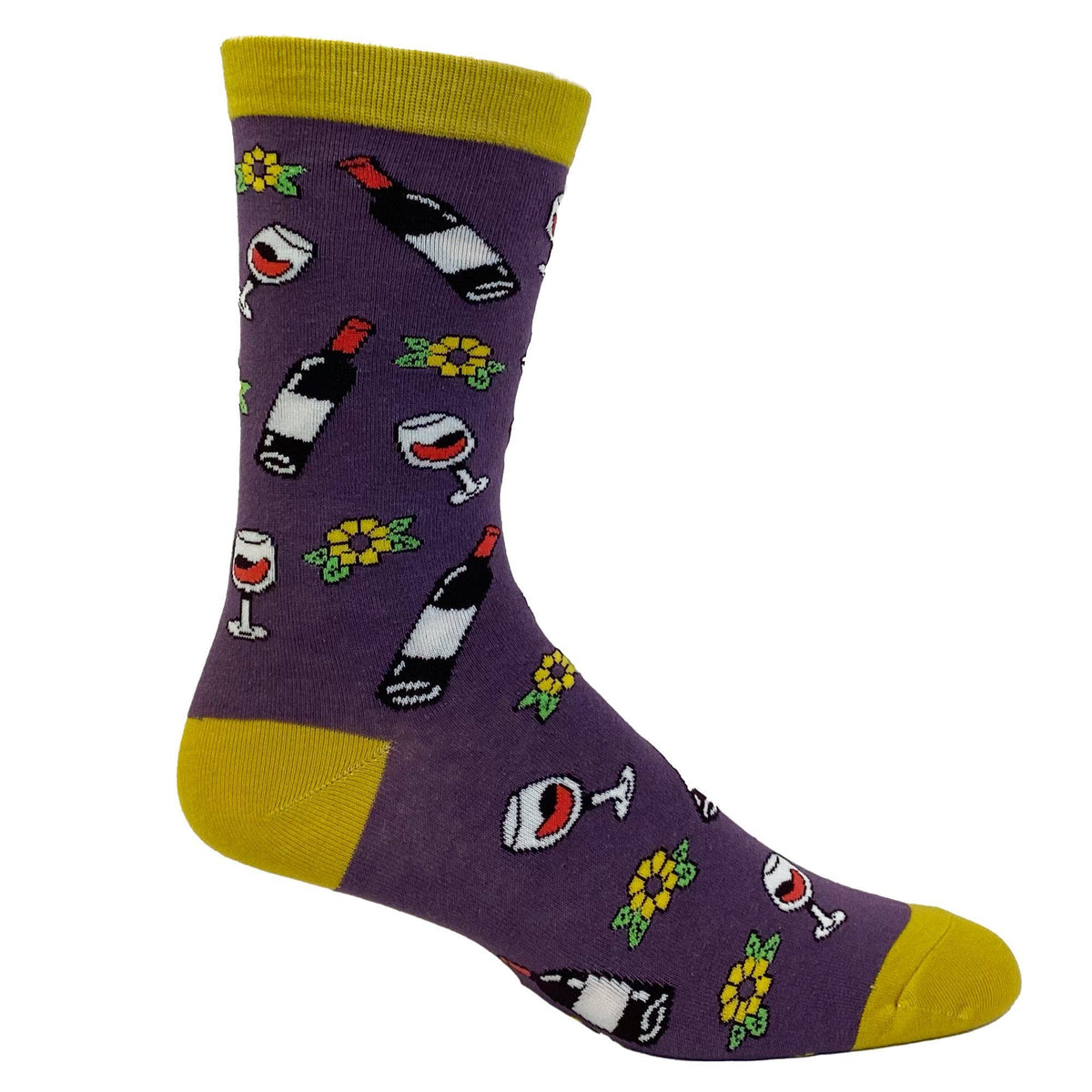 Womens Wine And Cheese Socks - Crazy Dog T-Shirts