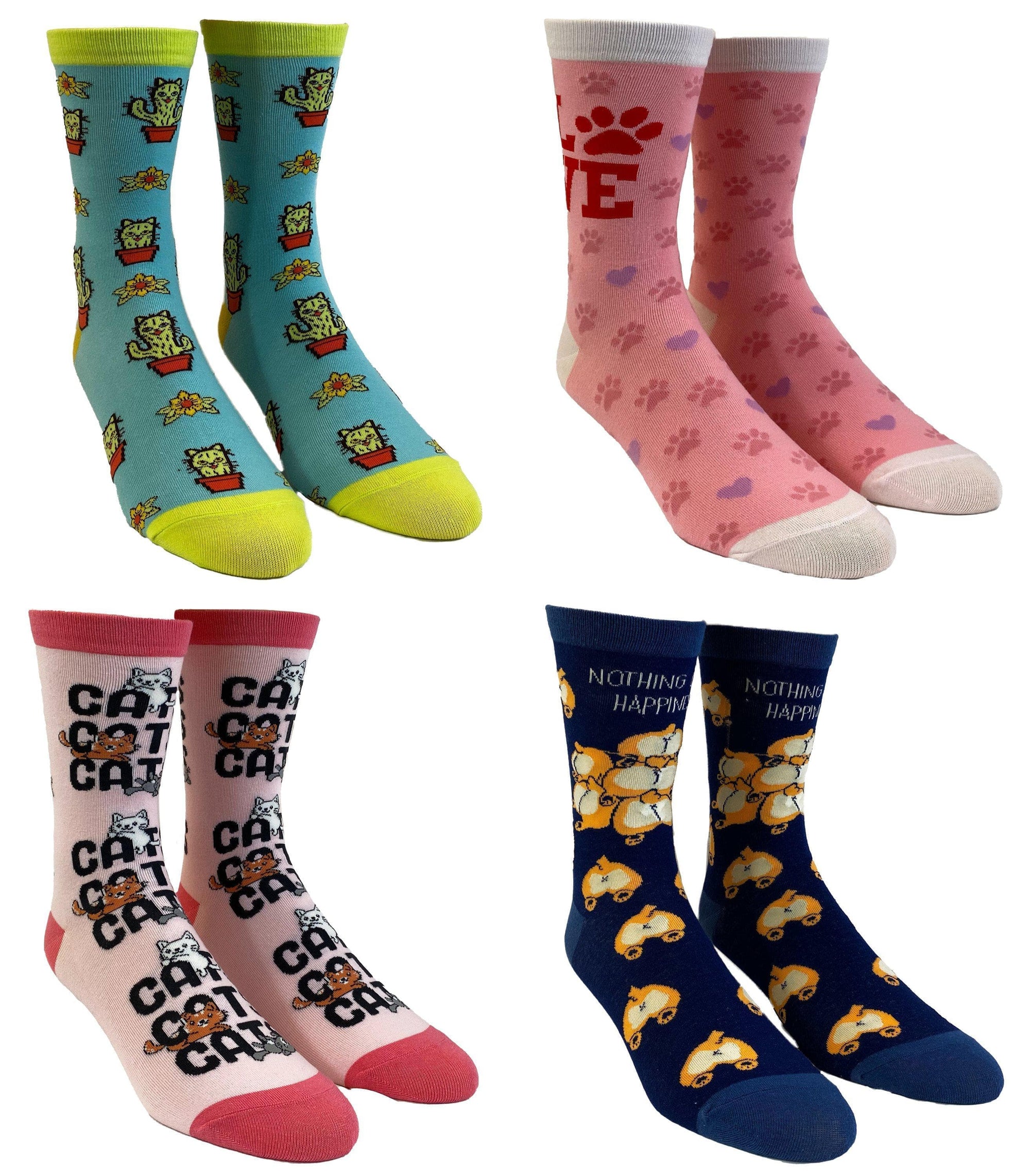 Youth Cat and Dog Socks Funny Cute Pet Animal Graphic Novelty Footwear For Kids - Crazy Dog T-Shirts