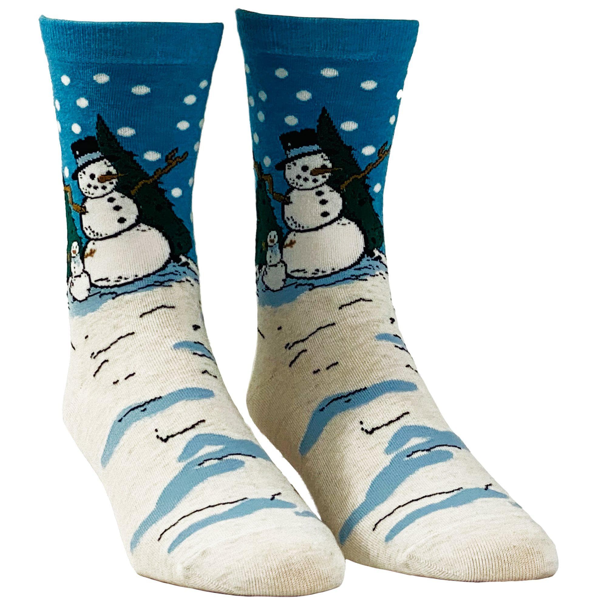 Youth Snowman Socks - Crazy Dog T-Shirts