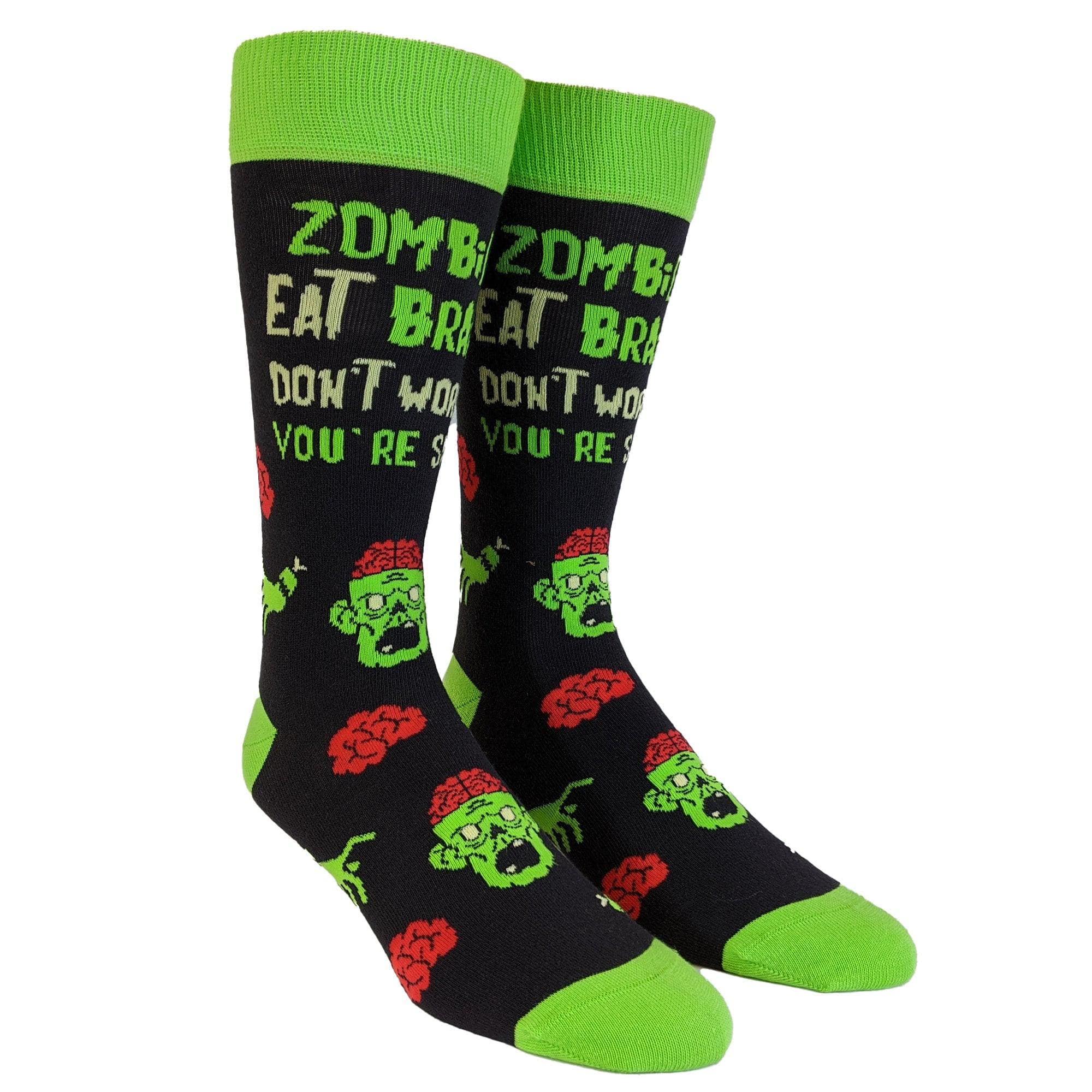 Zombies Eat Brains Socks  -  Crazy Dog T-Shirts