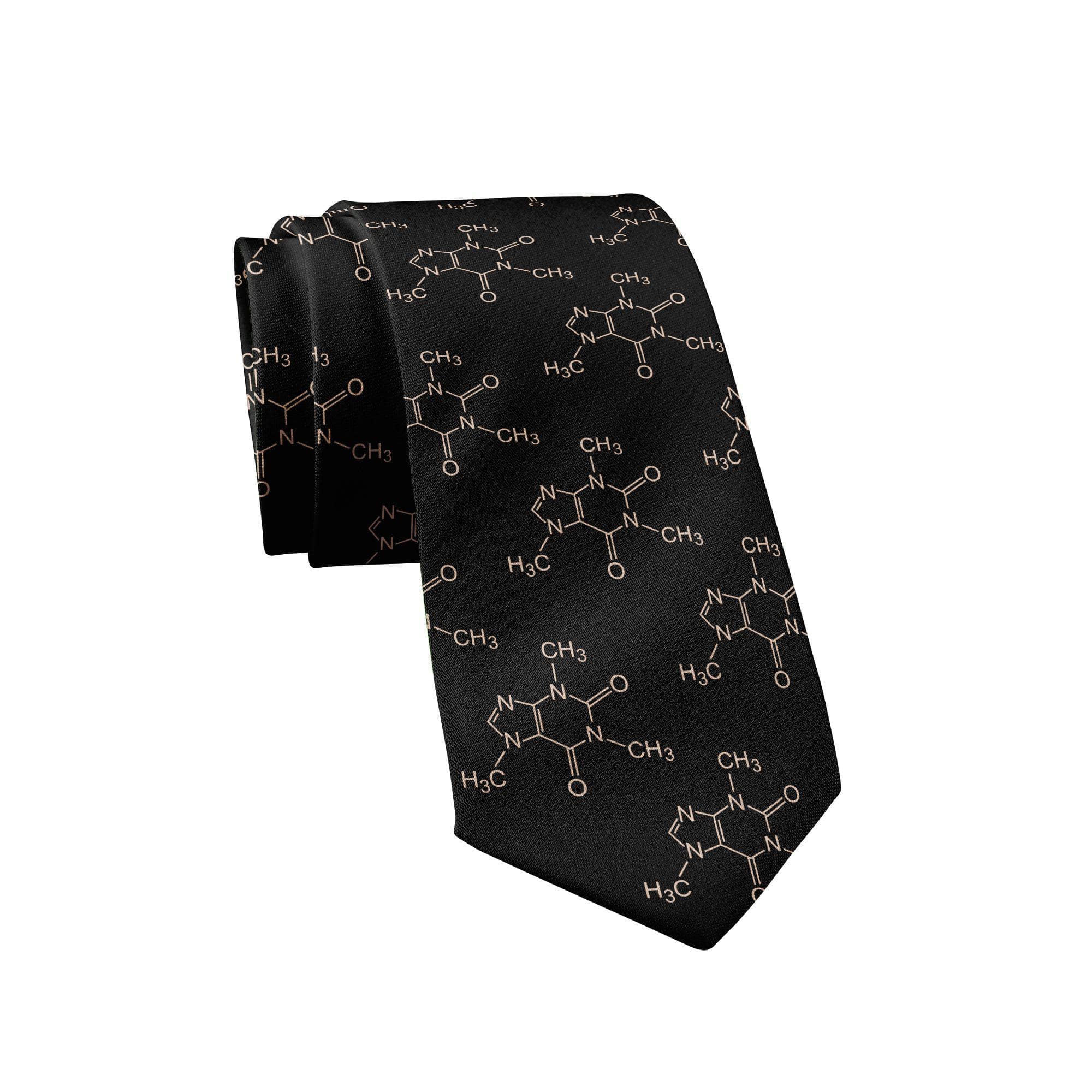 Caffeine Molecules Neck Tie - Crazy Dog T-Shirts