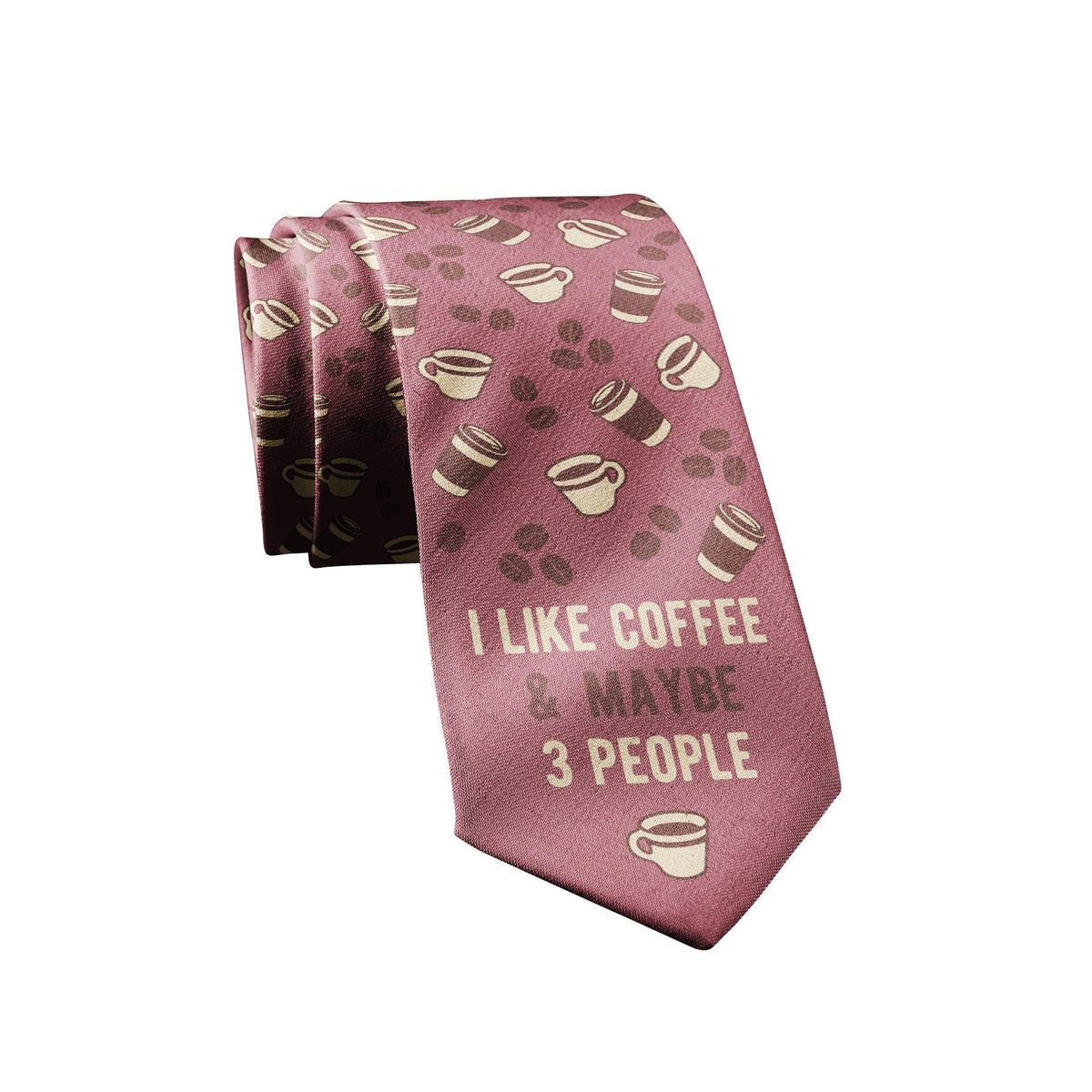I Like Coffee And Maybe 3 People Neck Tie - Crazy Dog T-Shirts