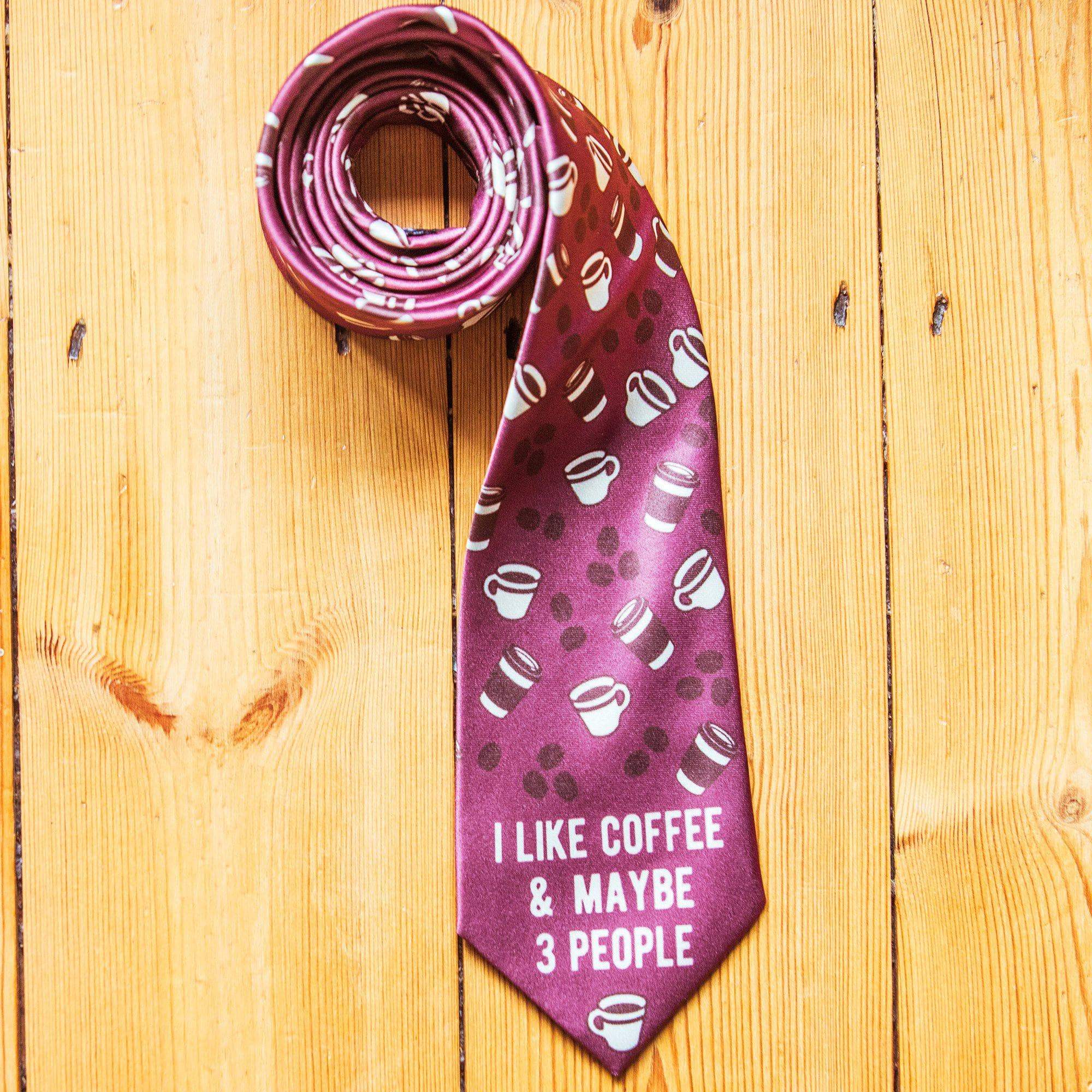 I Like Coffee And Maybe 3 People Neck Tie - Crazy Dog T-Shirts