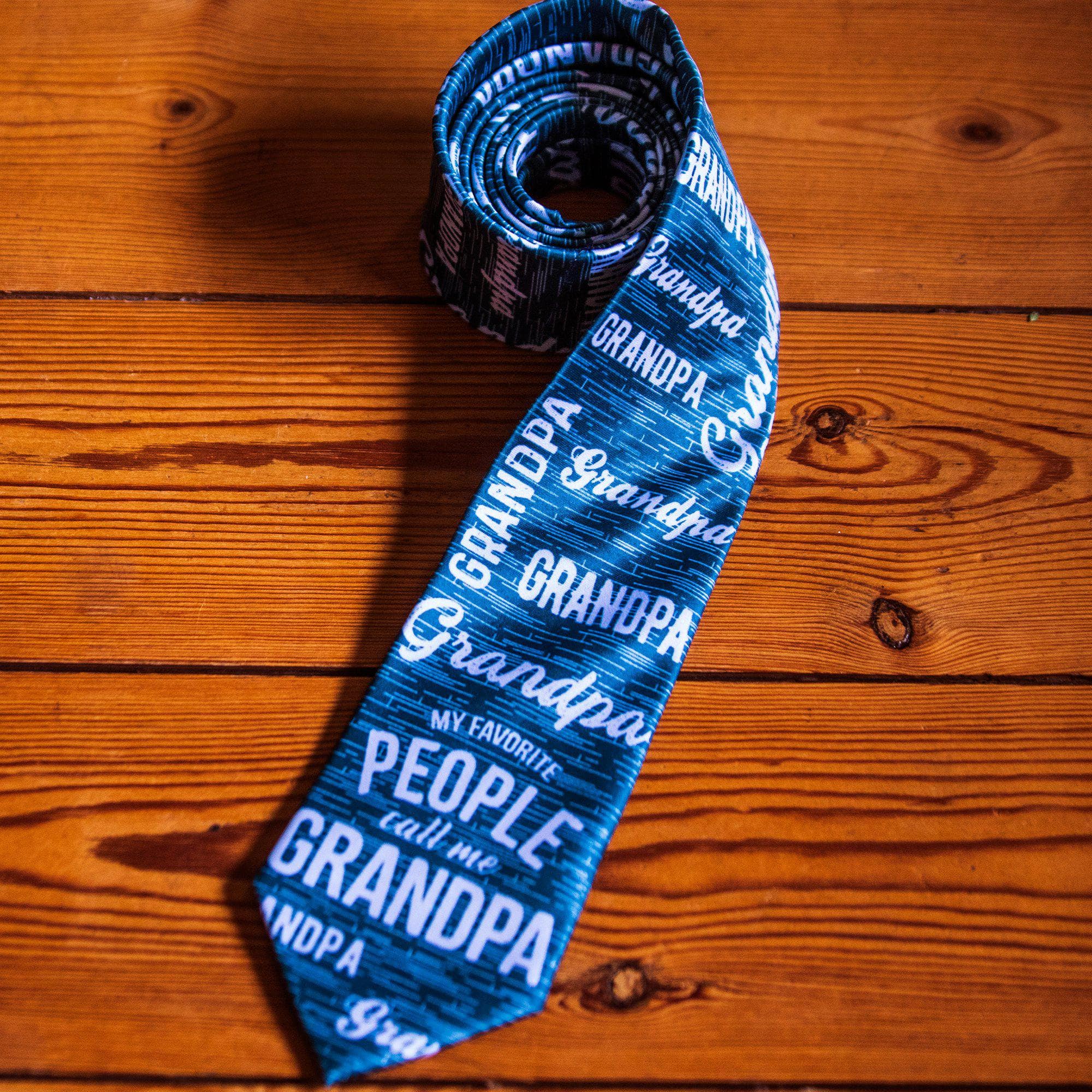 My Favorite People Call Me Grandpa Neck Tie - Crazy Dog T-Shirts