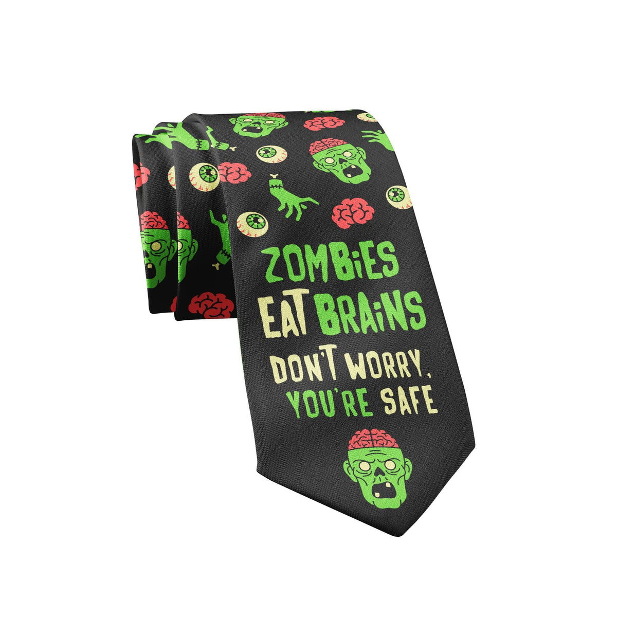 Zombies Eat Brains Neck Tie  -  Crazy Dog T-Shirts