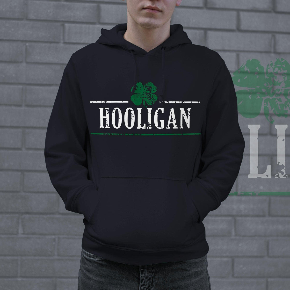 Hooligan Shamrock Hoodie  -  Crazy Dog T-Shirts