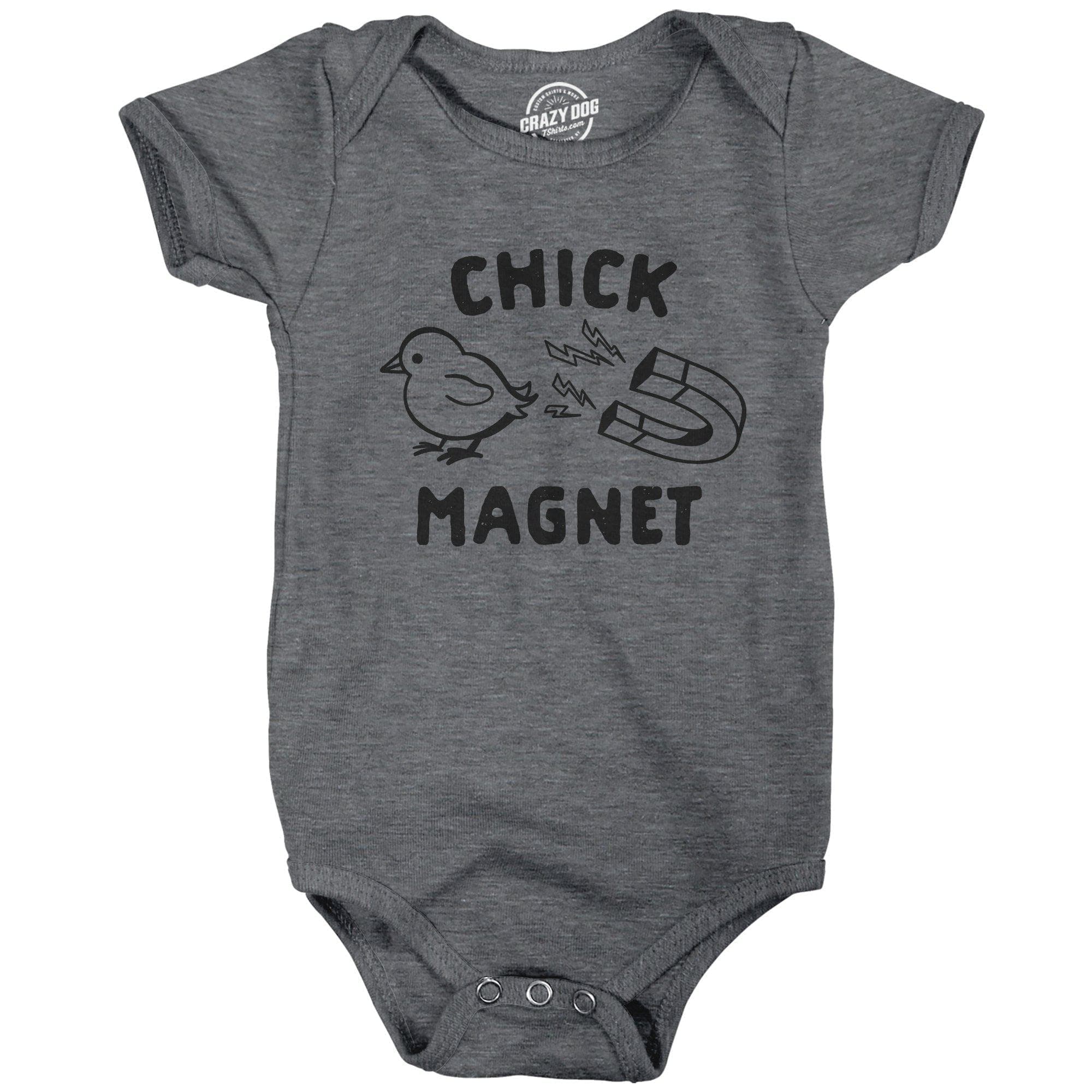 Chick Magnet Baby Bodysuit - Crazy Dog T-Shirts
