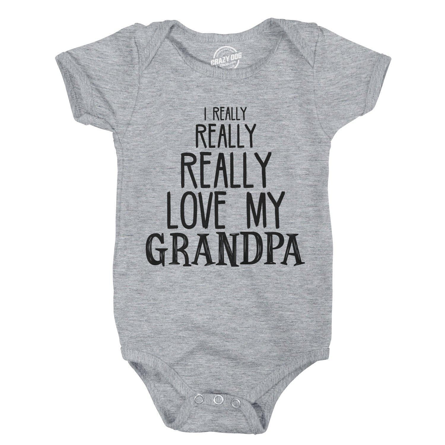 Really Love My Grandpa Baby Bodysuit - Crazy Dog T-Shirts