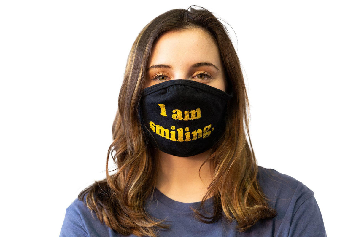 I Am Smiling Face Mask Mask - Crazy Dog T-Shirts