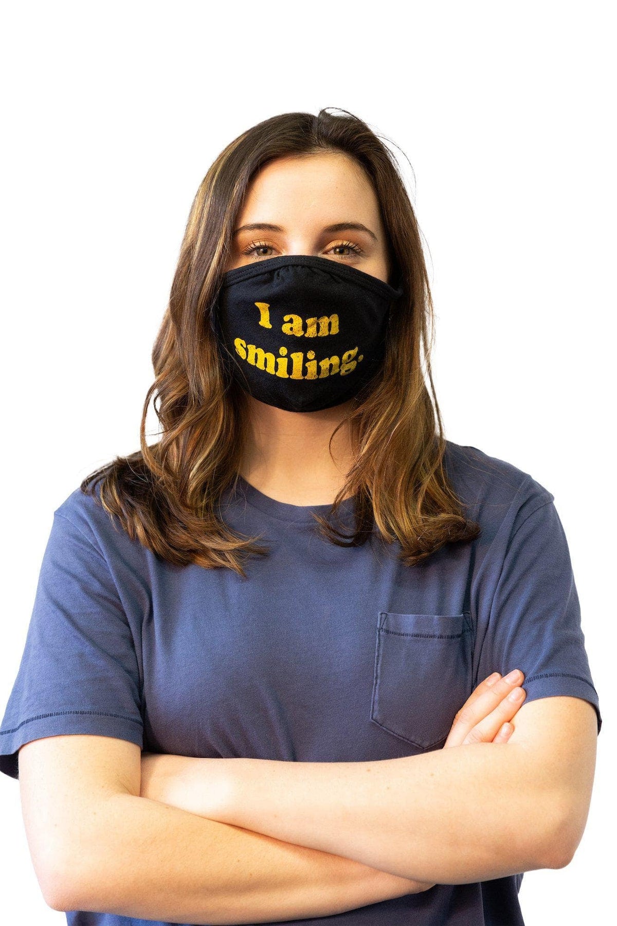 I Am Smiling Face Mask Mask - Crazy Dog T-Shirts