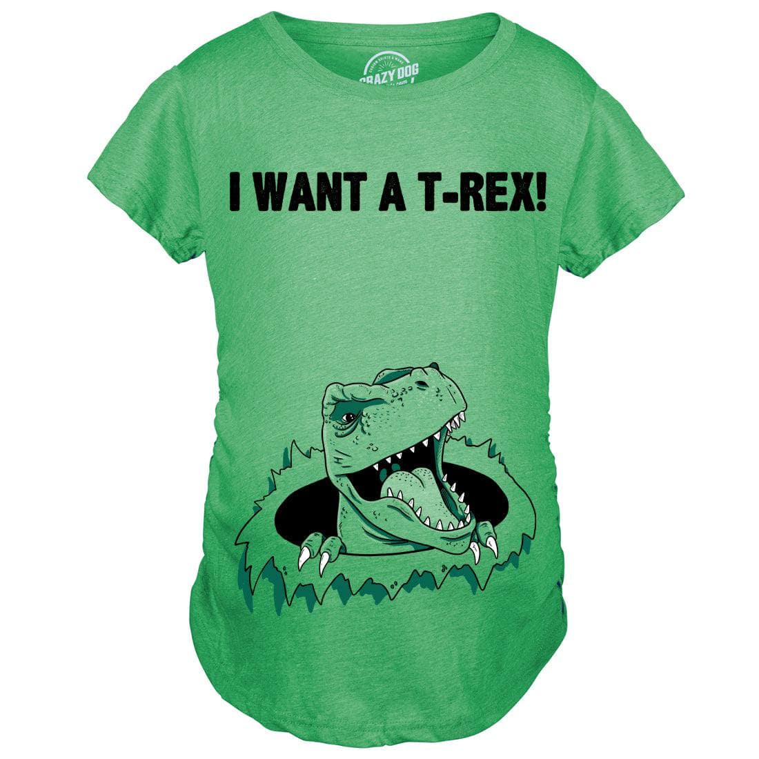 Ask Me About My T-Rex Flip Maternity Tshirt  -  Crazy Dog T-Shirts