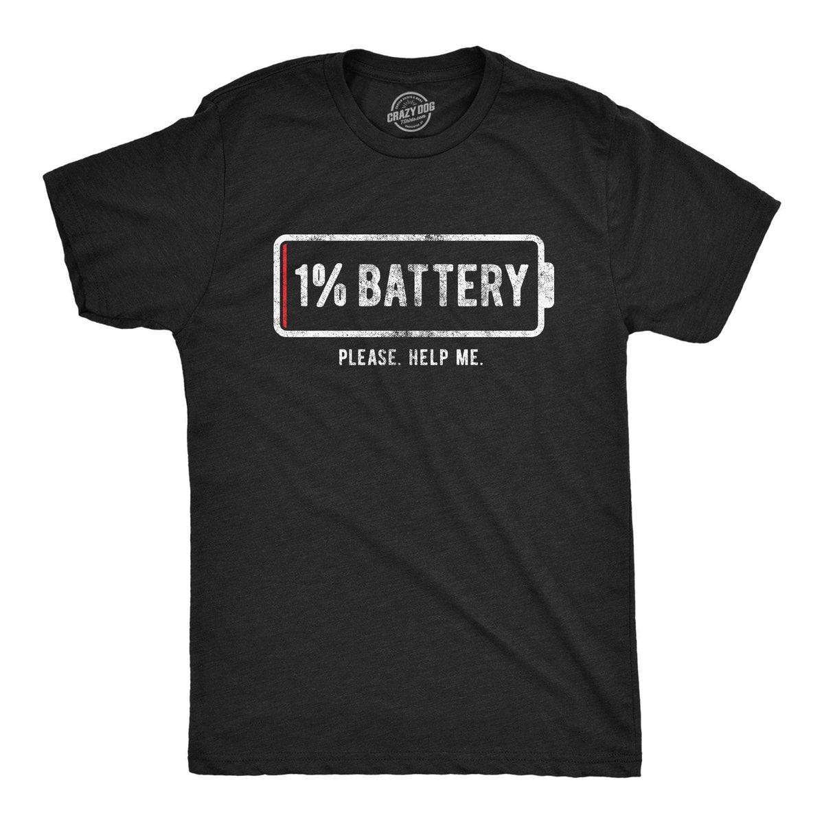 1% Battery Men&#39;s Tshirt - Crazy Dog T-Shirts