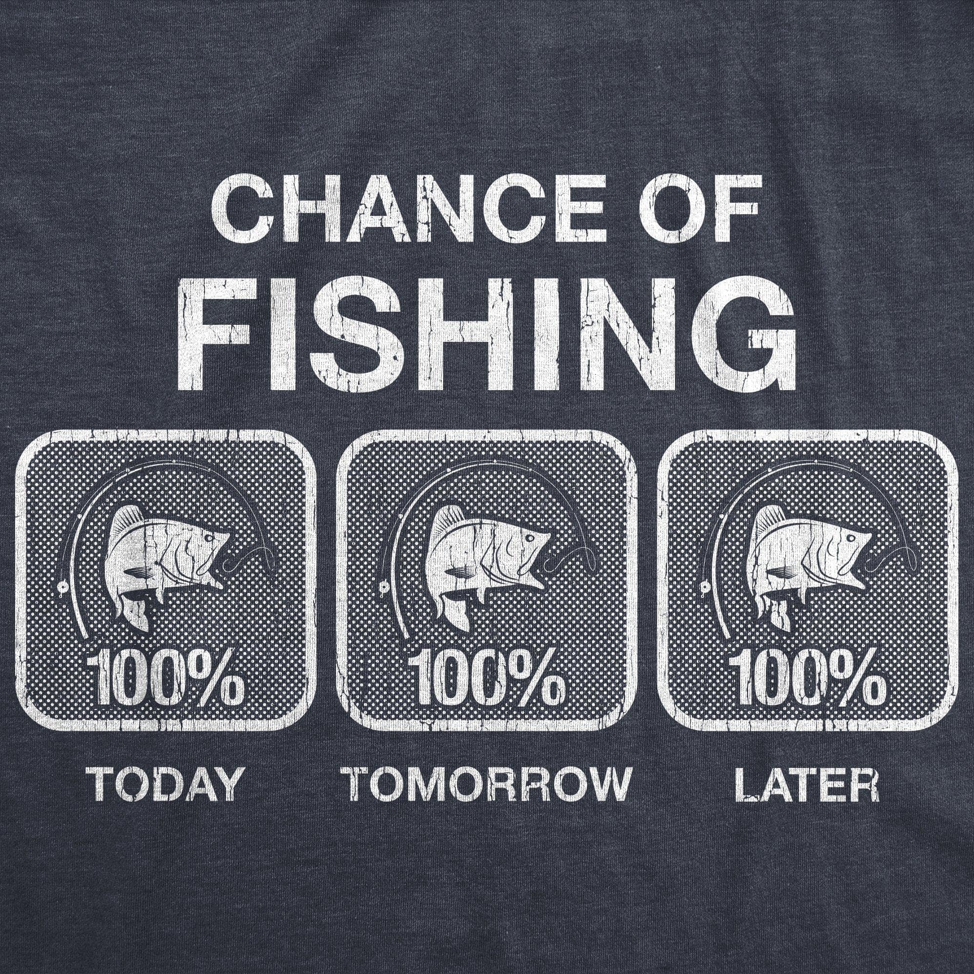 100% Chance Of Fishing Men's Tshirt - Crazy Dog T-Shirts
