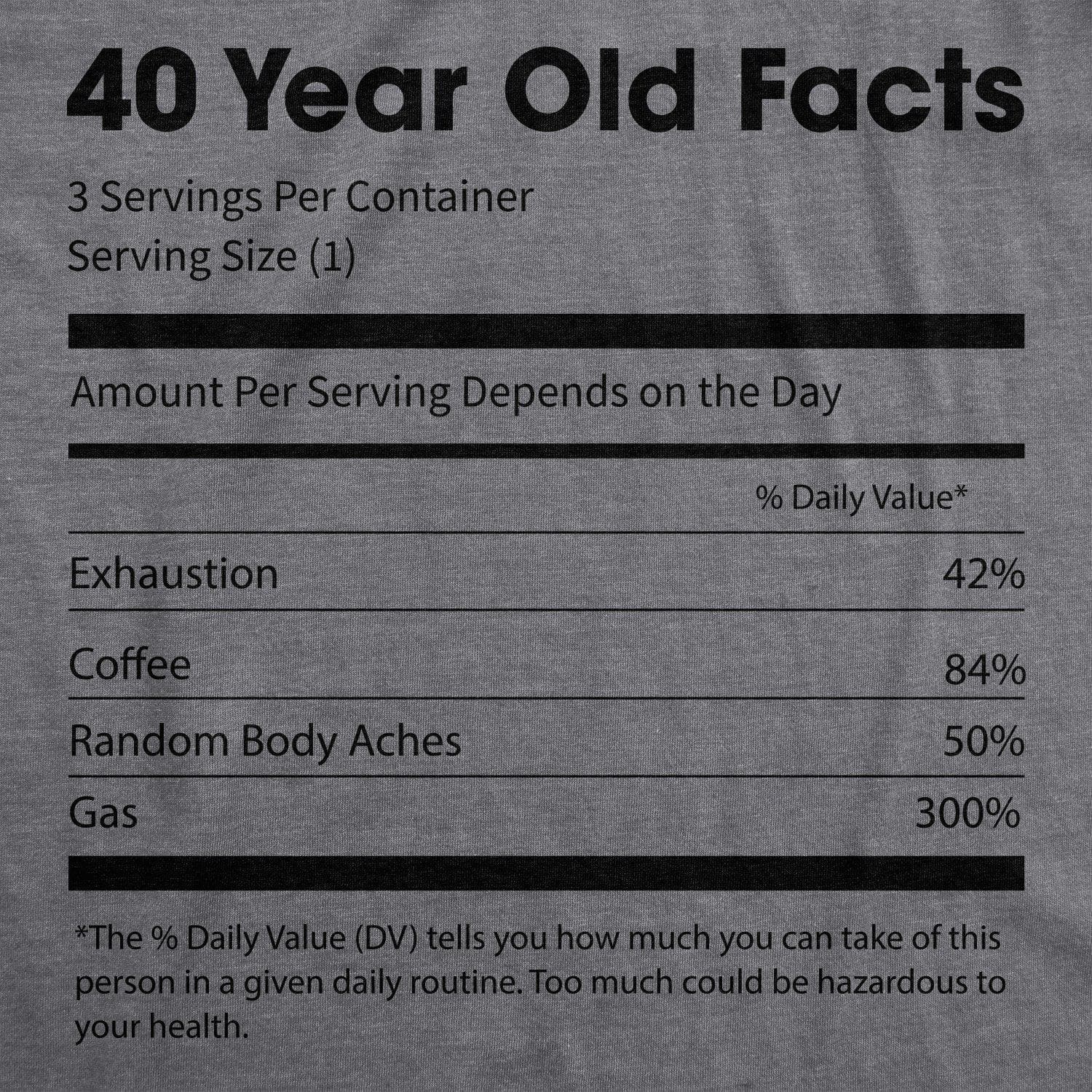40 Year Old Facts Men's Tshirt - Crazy Dog T-Shirts