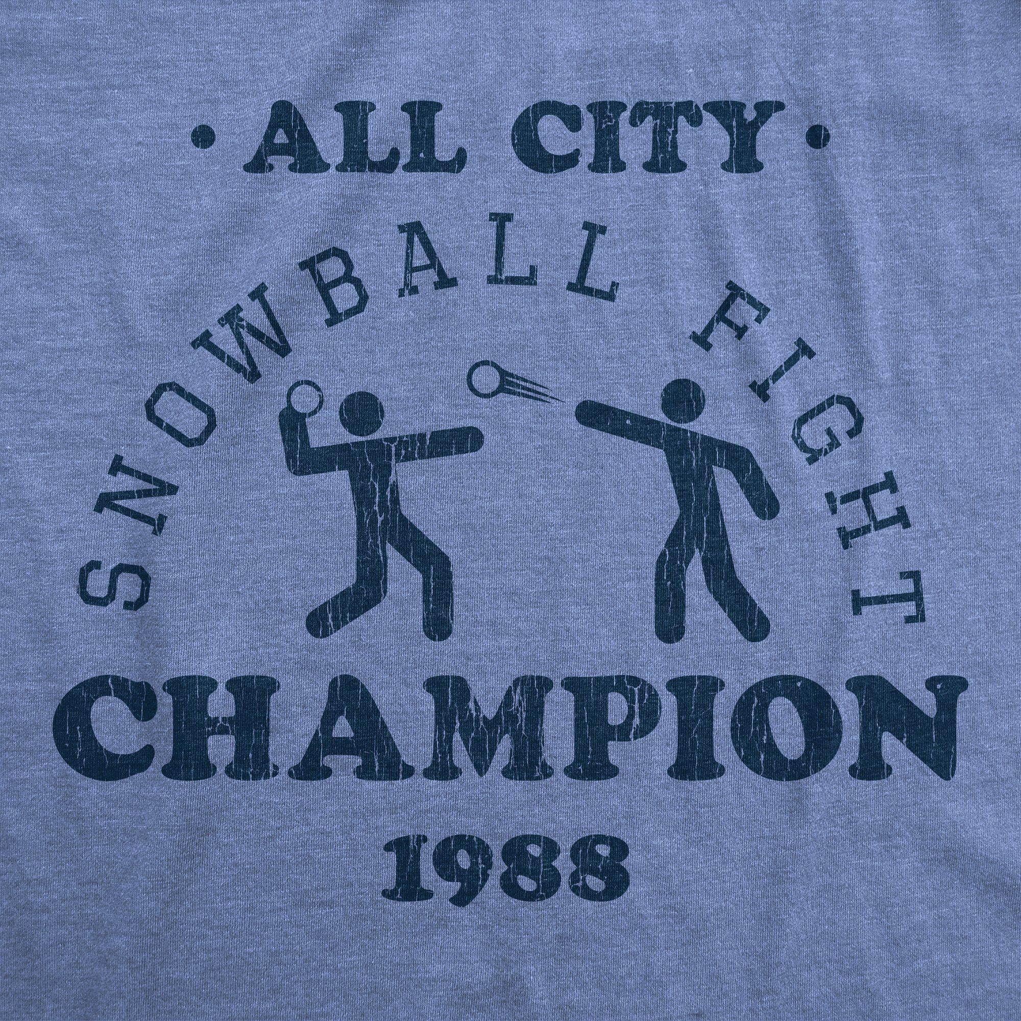 All City Snowball Fight Champion 1988 Men's Tshirt - Crazy Dog T-Shirts