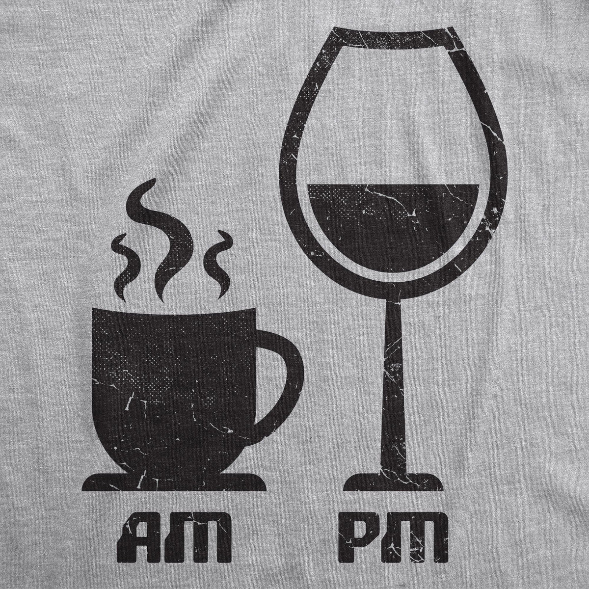 AM Coffee PM Wine Men&#39;s Tshirt - Crazy Dog T-Shirts