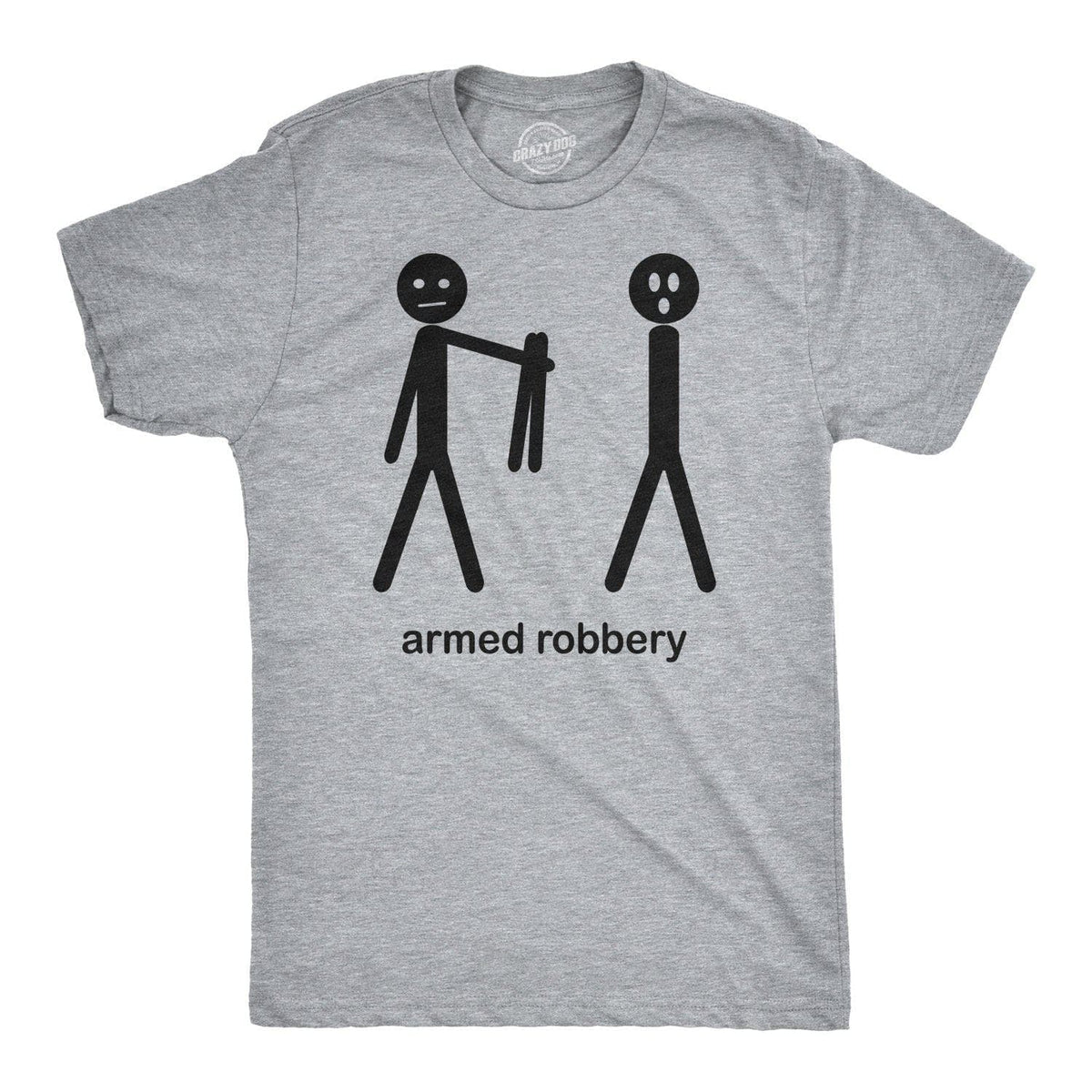Armed Robbery Stick Figure Men&#39;s Tshirt  -  Crazy Dog T-Shirts
