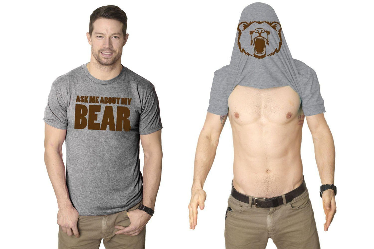 Ask Me About My Bear Men&#39;s Tshirt - Crazy Dog T-Shirts