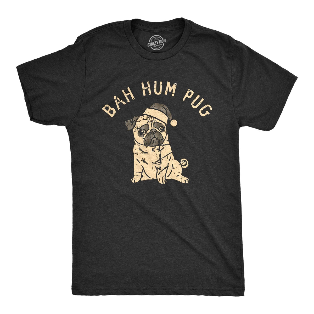 Bah Hum Pug Men&#39;s Tshirt  -  Crazy Dog T-Shirts