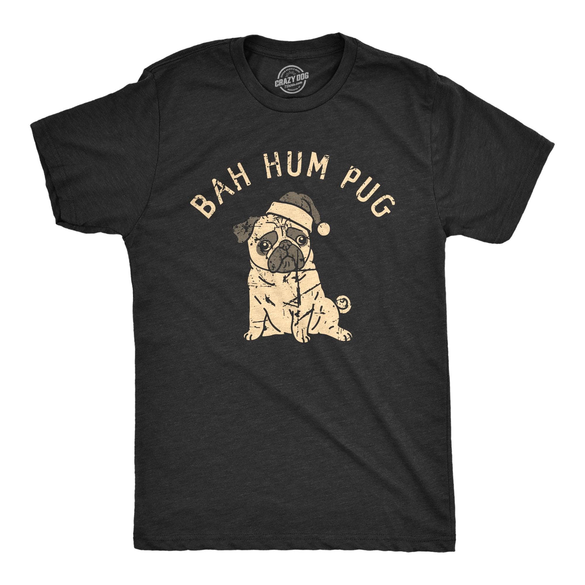 Bah Hum Pug Men's Tshirt  -  Crazy Dog T-Shirts