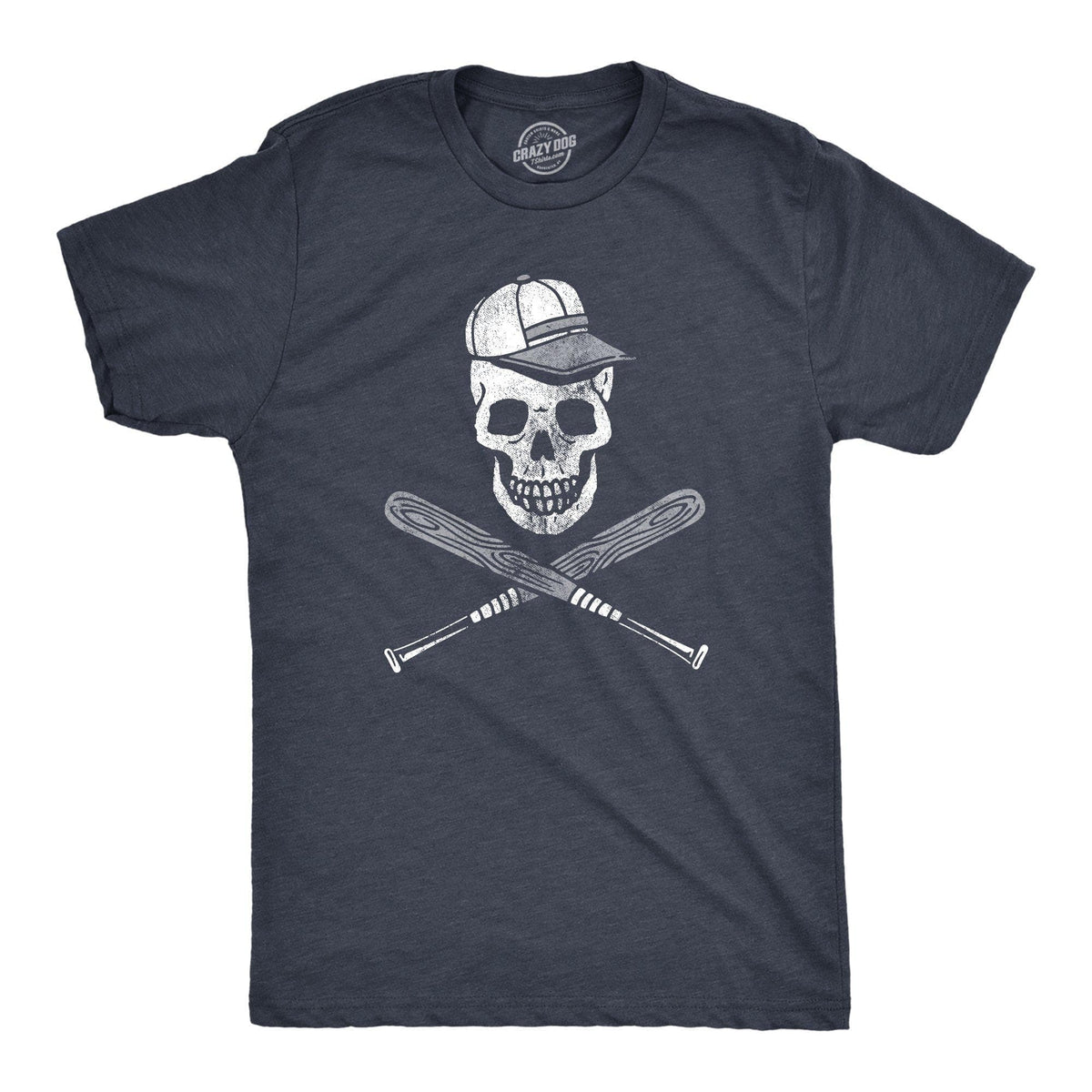 Baseball Skull Men&#39;s Tshirt - Crazy Dog T-Shirts