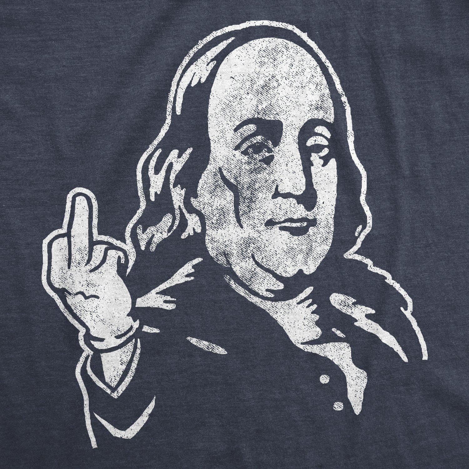 Benjamin Franklin Middle Finger Men's Tshirt - Crazy Dog T-Shirts