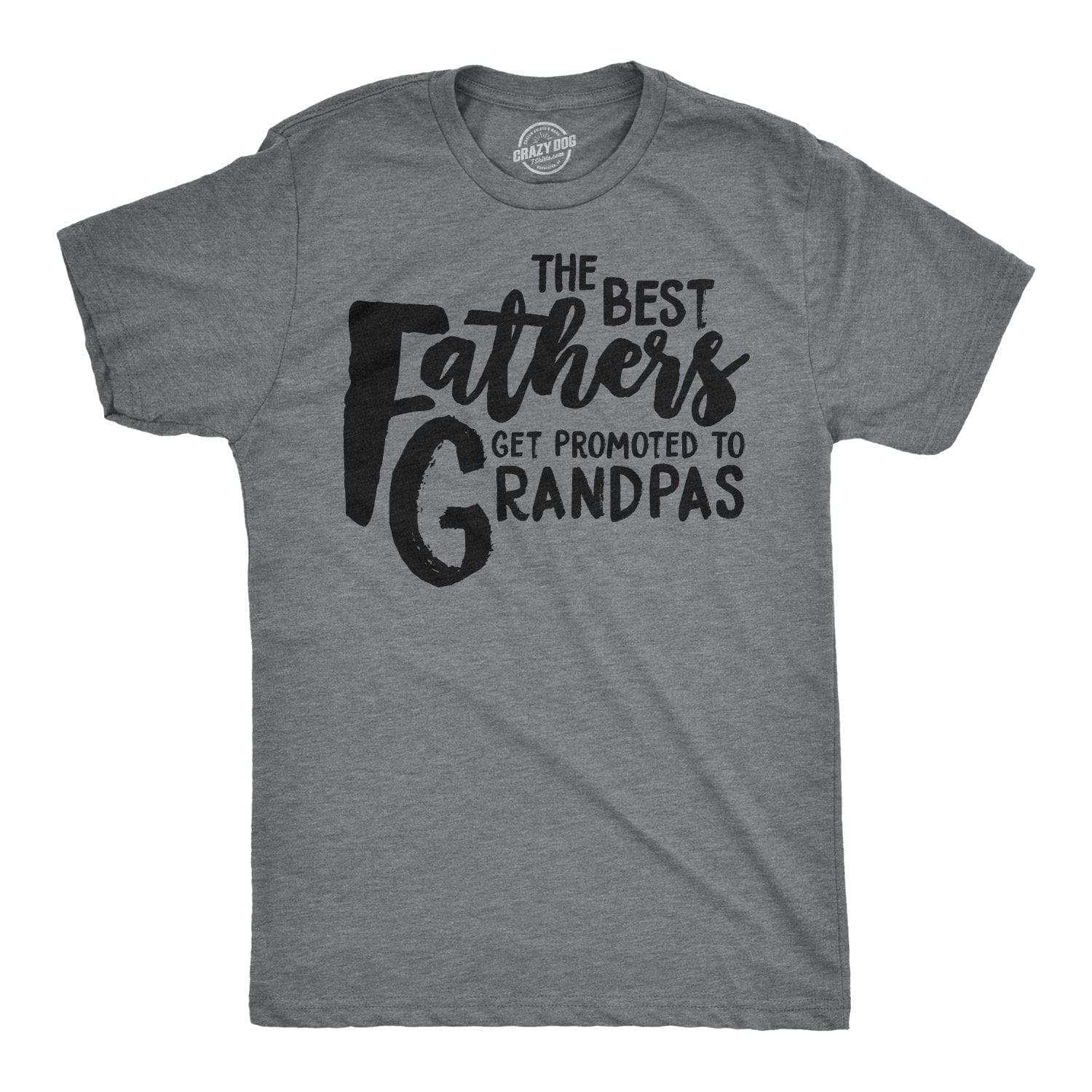 Best Fathers Get Promoted To Grandpas Men's Tshirt  -  Crazy Dog T-Shirts