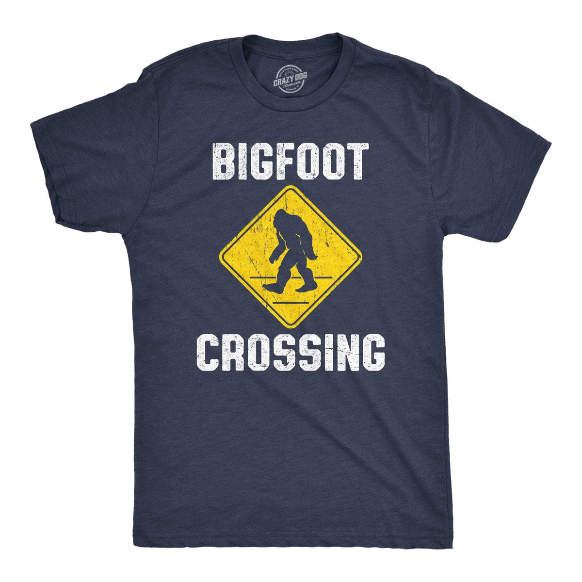 Bigfoot Crossing Men&#39;s Tshirt  -  Crazy Dog T-Shirts