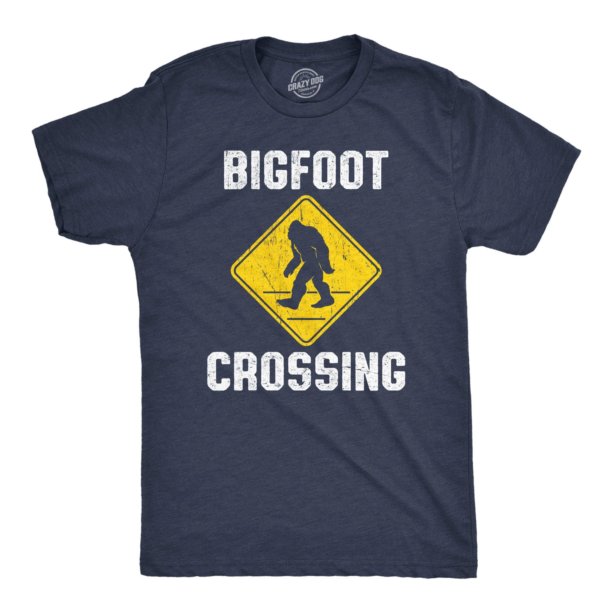 Bigfoot Crossing Men's Tshirt  -  Crazy Dog T-Shirts