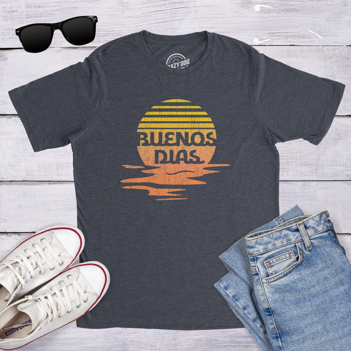 Buenos Dias Men&#39;s Tshirt  -  Crazy Dog T-Shirts
