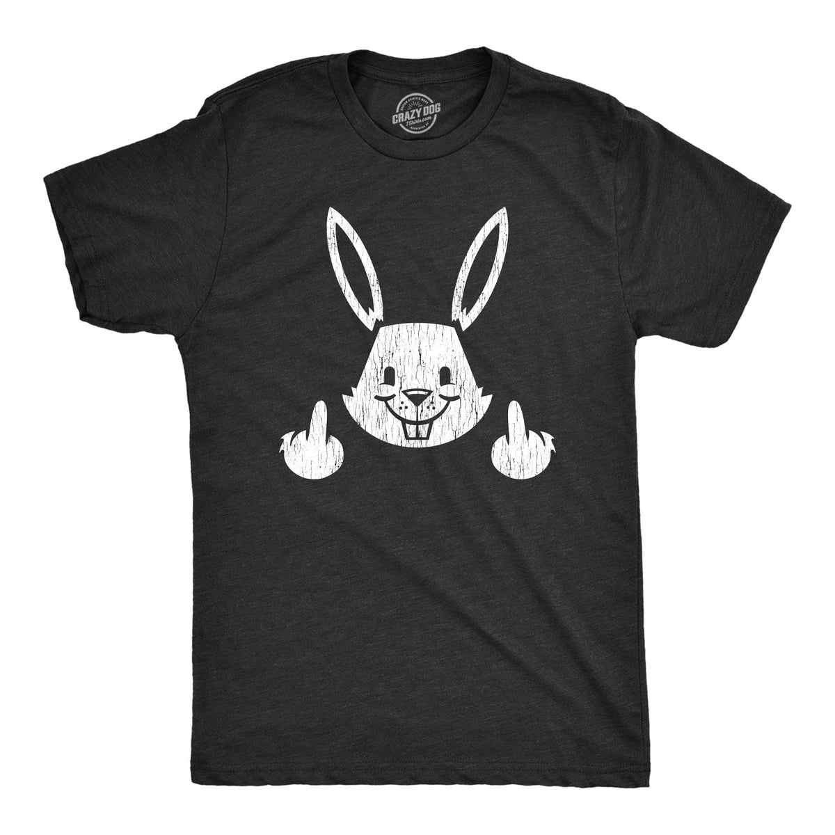 Bunny Flipping The Bird Men&#39;s Tshirt  -  Crazy Dog T-Shirts