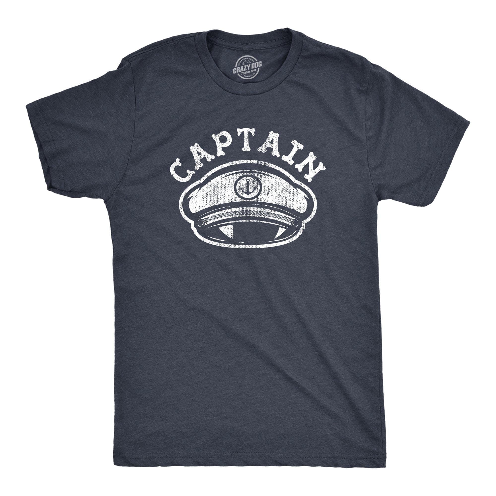 Captain Hat Men's Tshirt - Crazy Dog T-Shirts