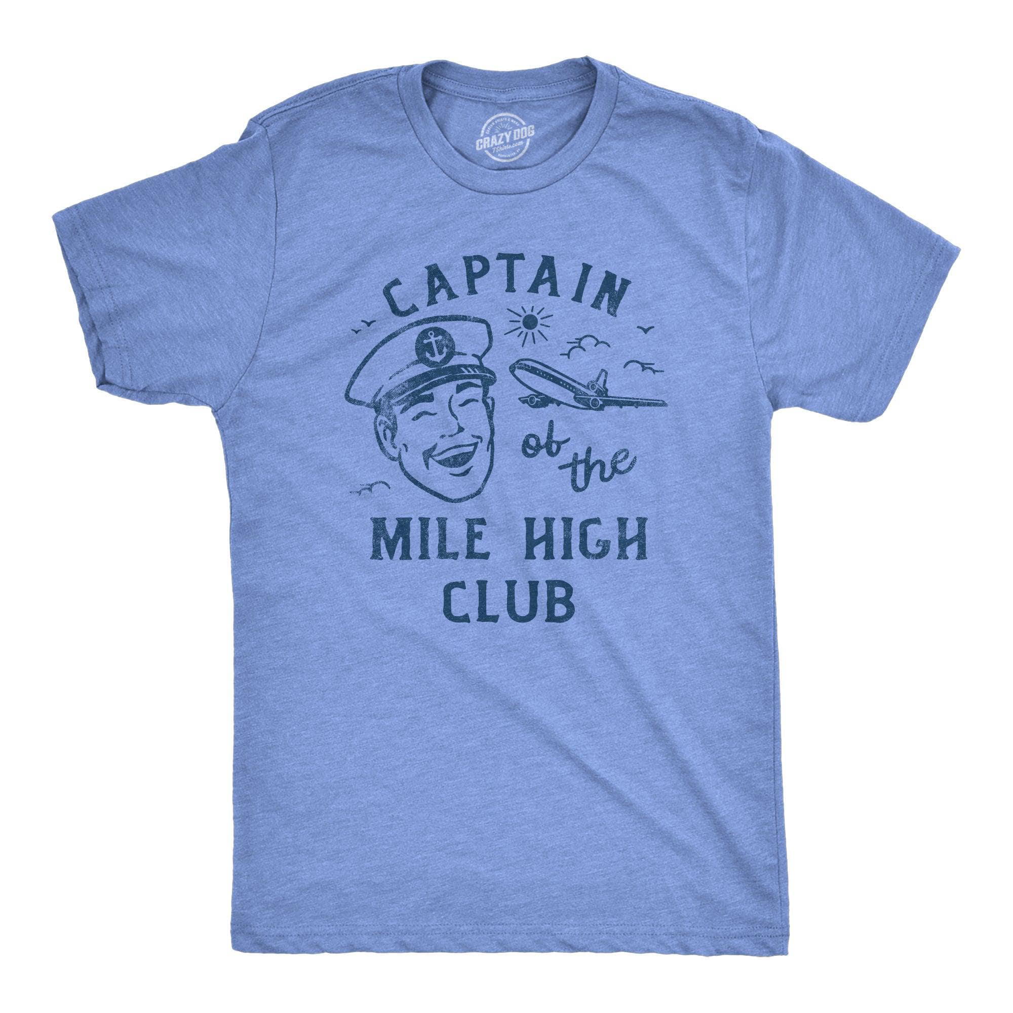 Captain Of The Mile High Club Men's Tshirt  -  Crazy Dog T-Shirts
