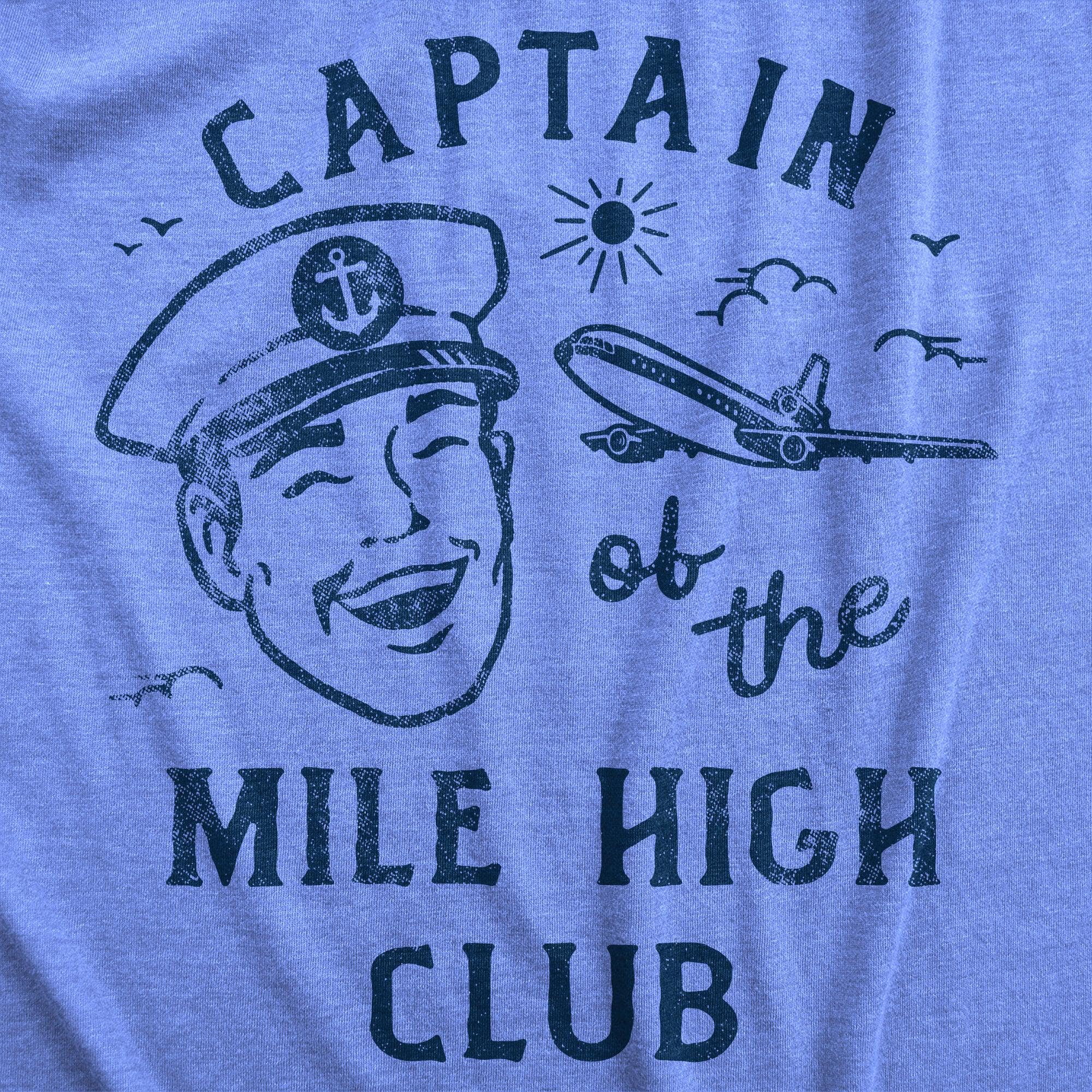 Captain Of The Mile High Club Men's Tshirt  -  Crazy Dog T-Shirts