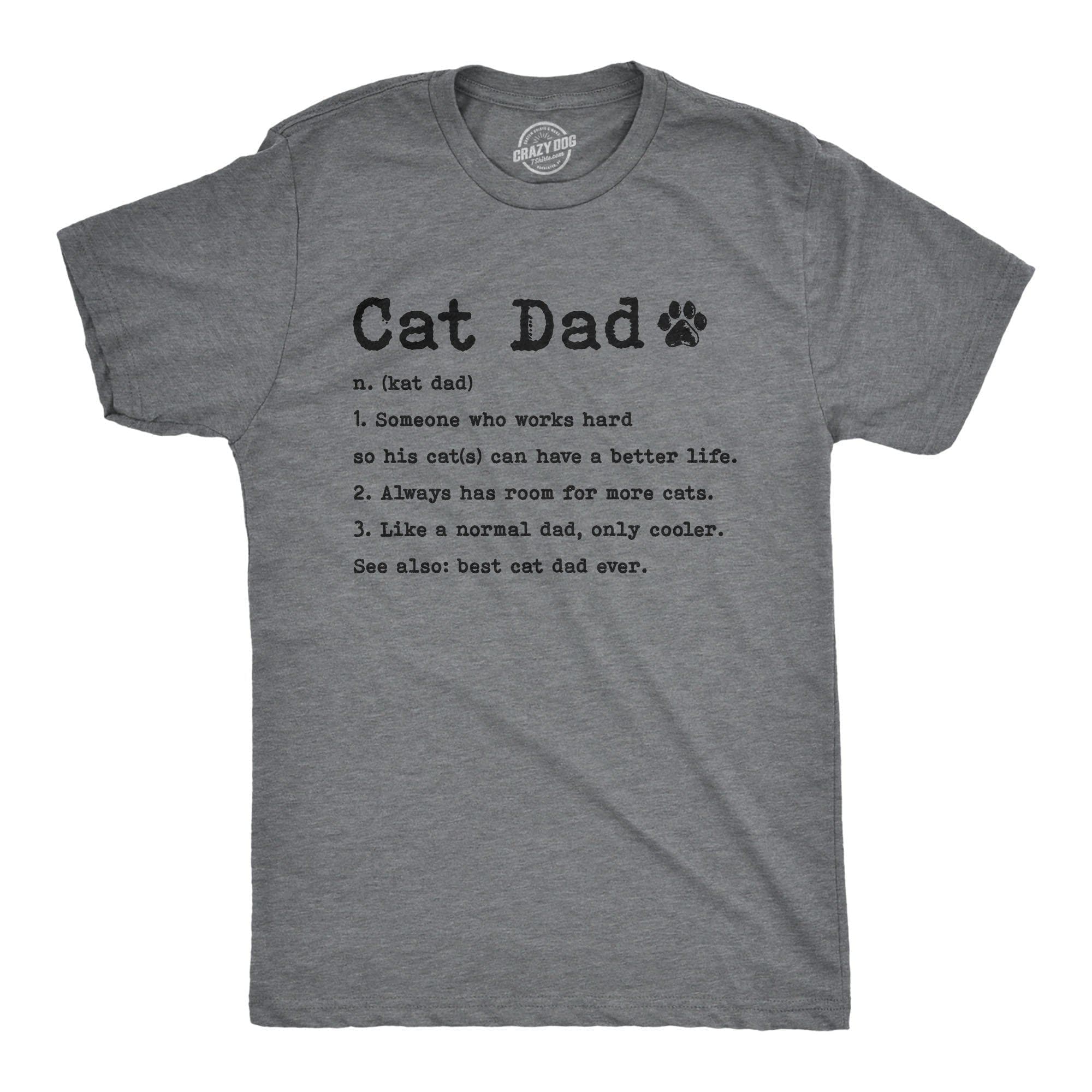 Cat Dad Definition Men's Tshirt - Crazy Dog T-Shirts