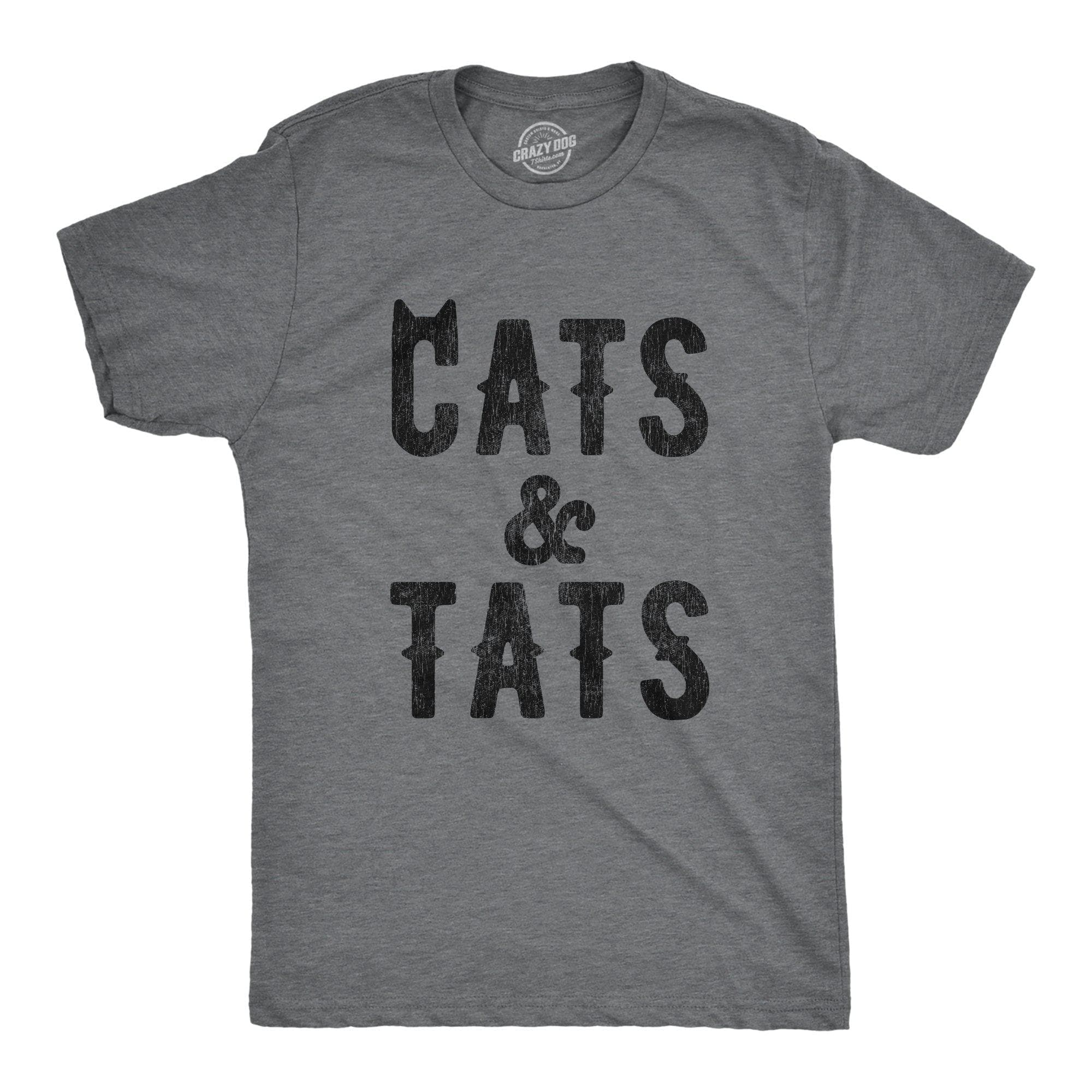 Cats And Tats Men's Tshirt - Crazy Dog T-Shirts