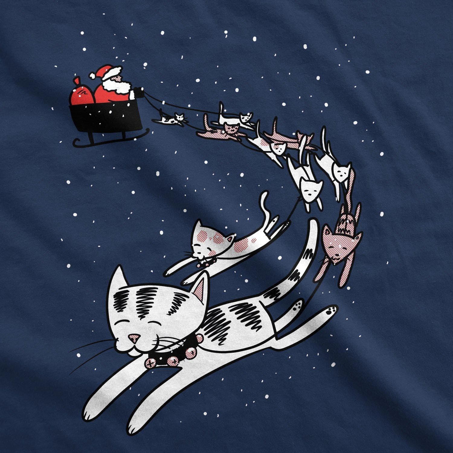 Cats In Christmas Sleigh Men's Tshirt - Crazy Dog T-Shirts
