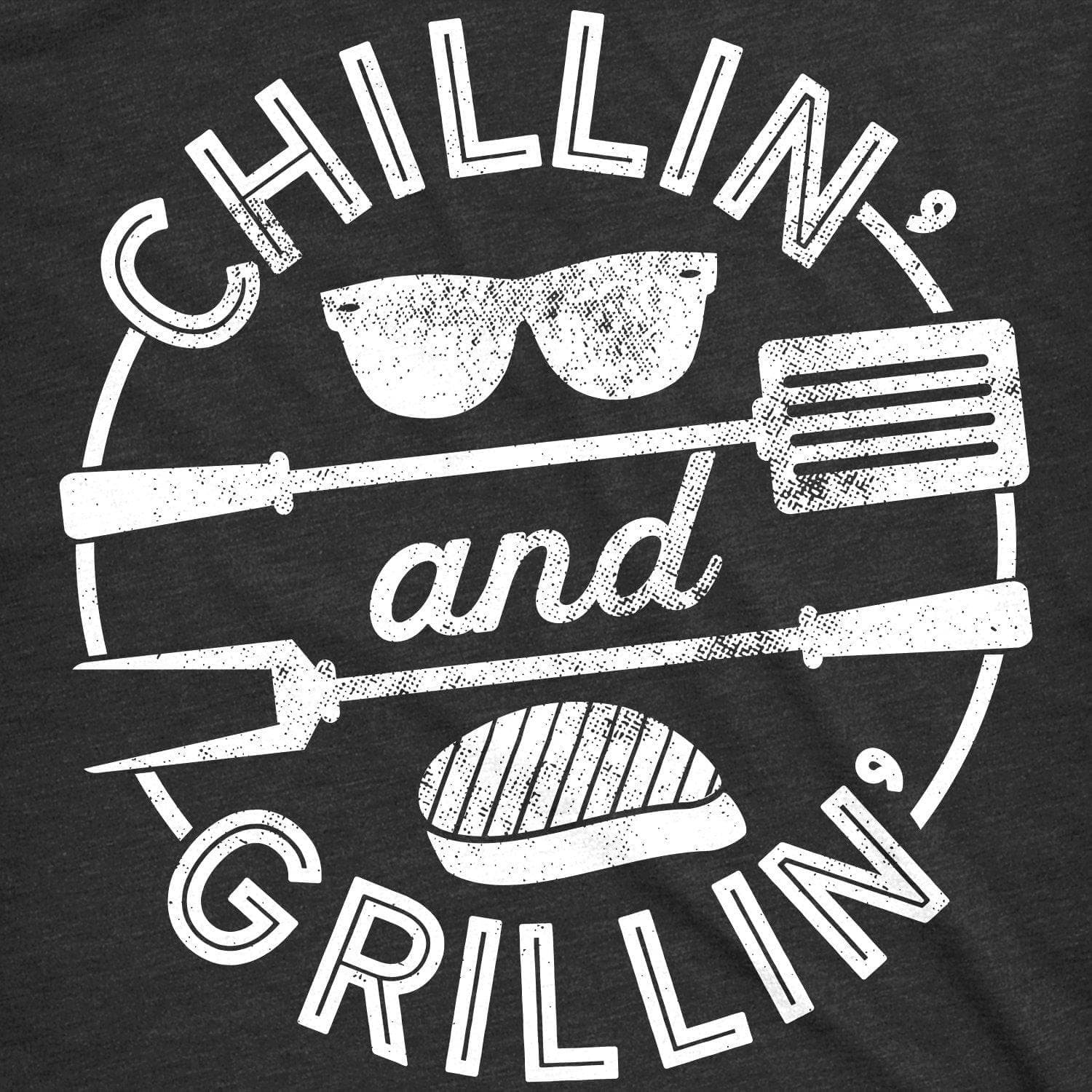 Chillin' And Grillin' Men's Tshirt  -  Crazy Dog T-Shirts