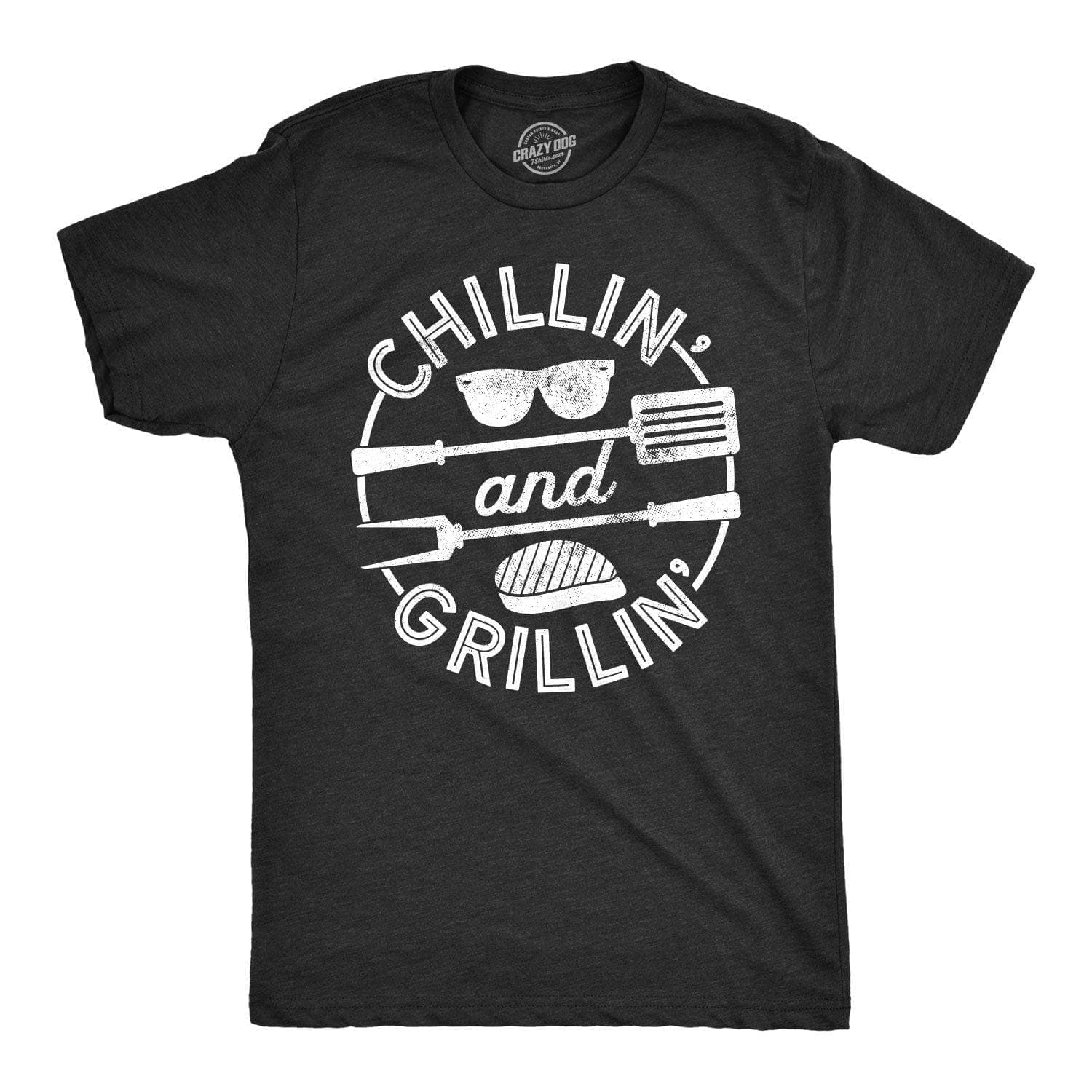 Chillin' And Grillin' Men's Tshirt  -  Crazy Dog T-Shirts