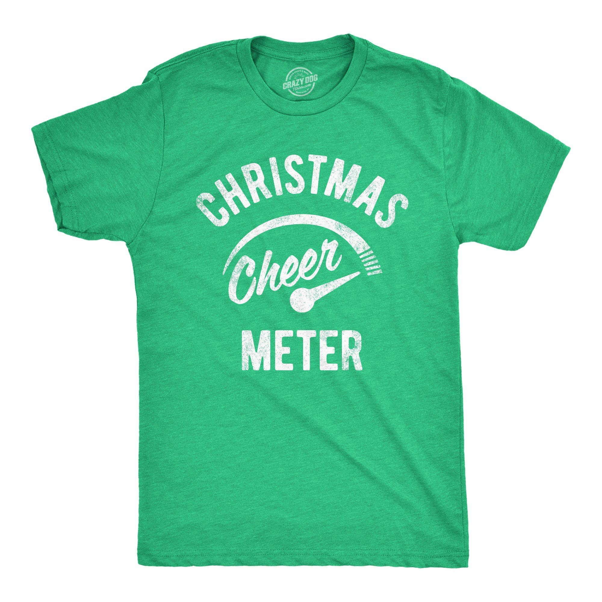 Christmas Cheer Meter Men's Tshirt - Crazy Dog T-Shirts