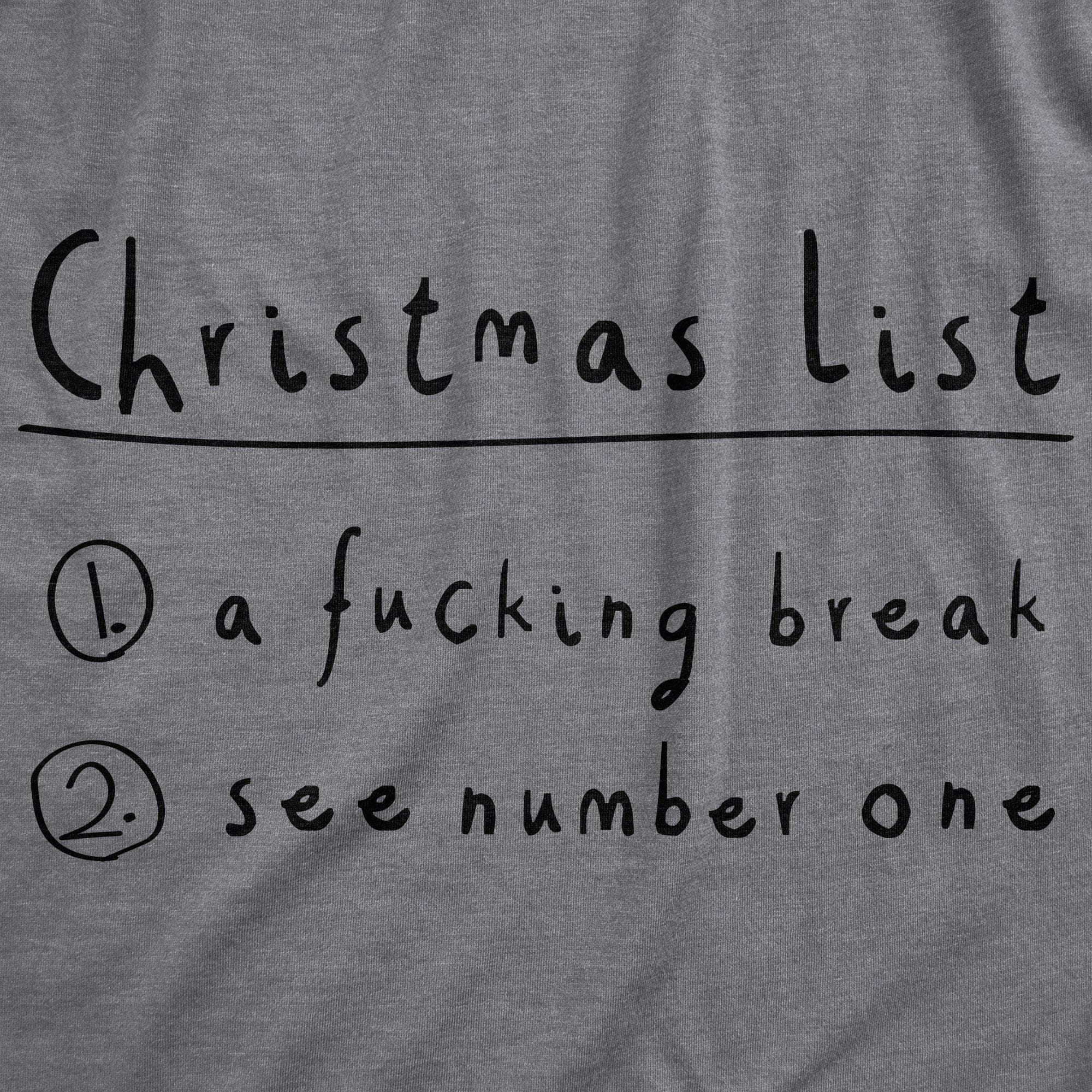 Christmas List Men's Tshirt - Crazy Dog T-Shirts