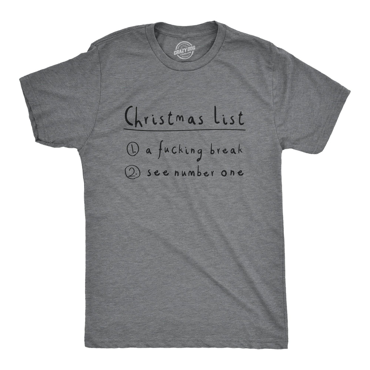 Christmas List Men&#39;s Tshirt - Crazy Dog T-Shirts