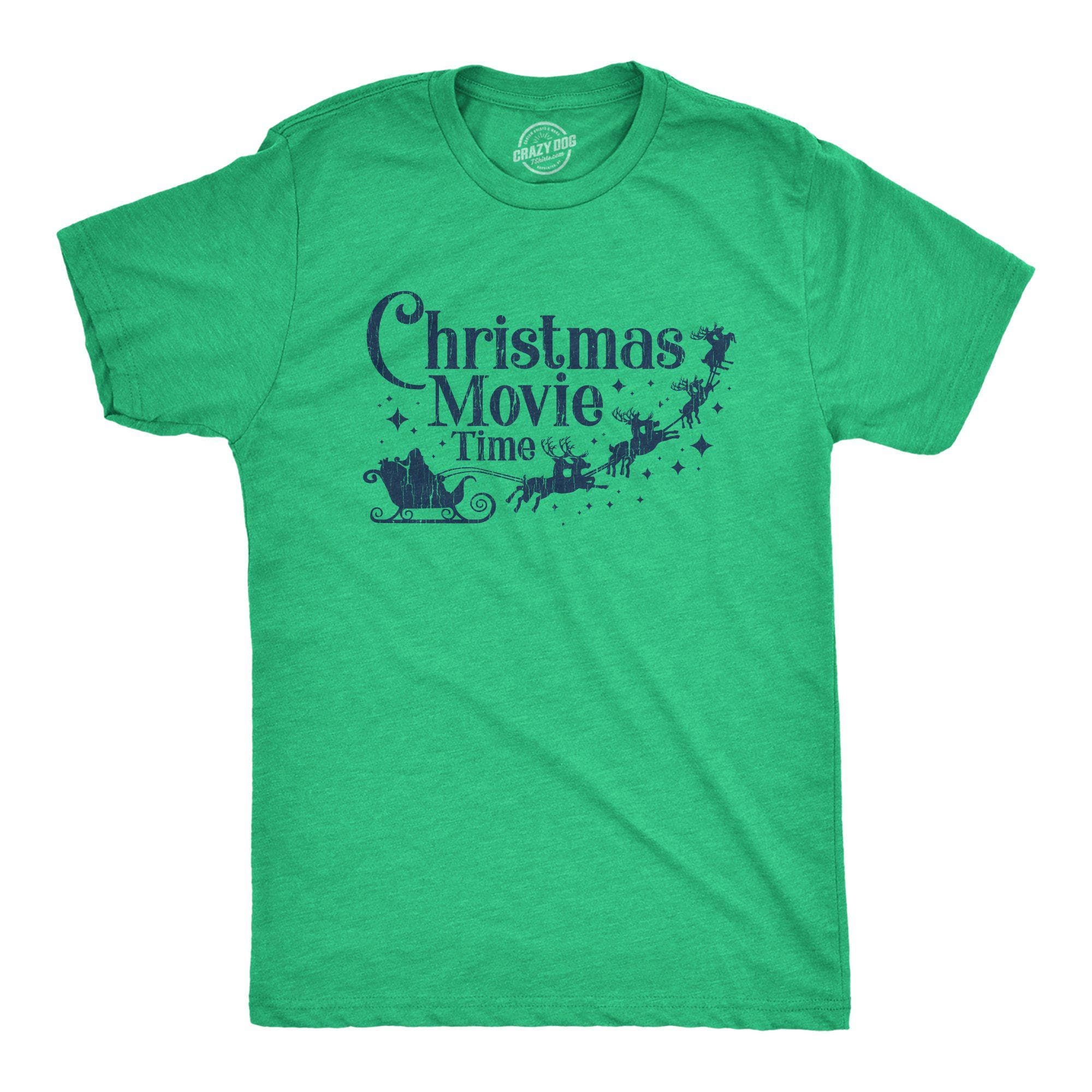 Christmas Movie Time Men's Tshirt - Crazy Dog T-Shirts