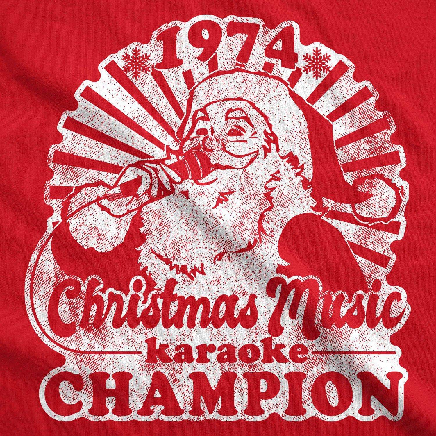 Christmas Music Karaoke Champion Men's Tshirt - Crazy Dog T-Shirts