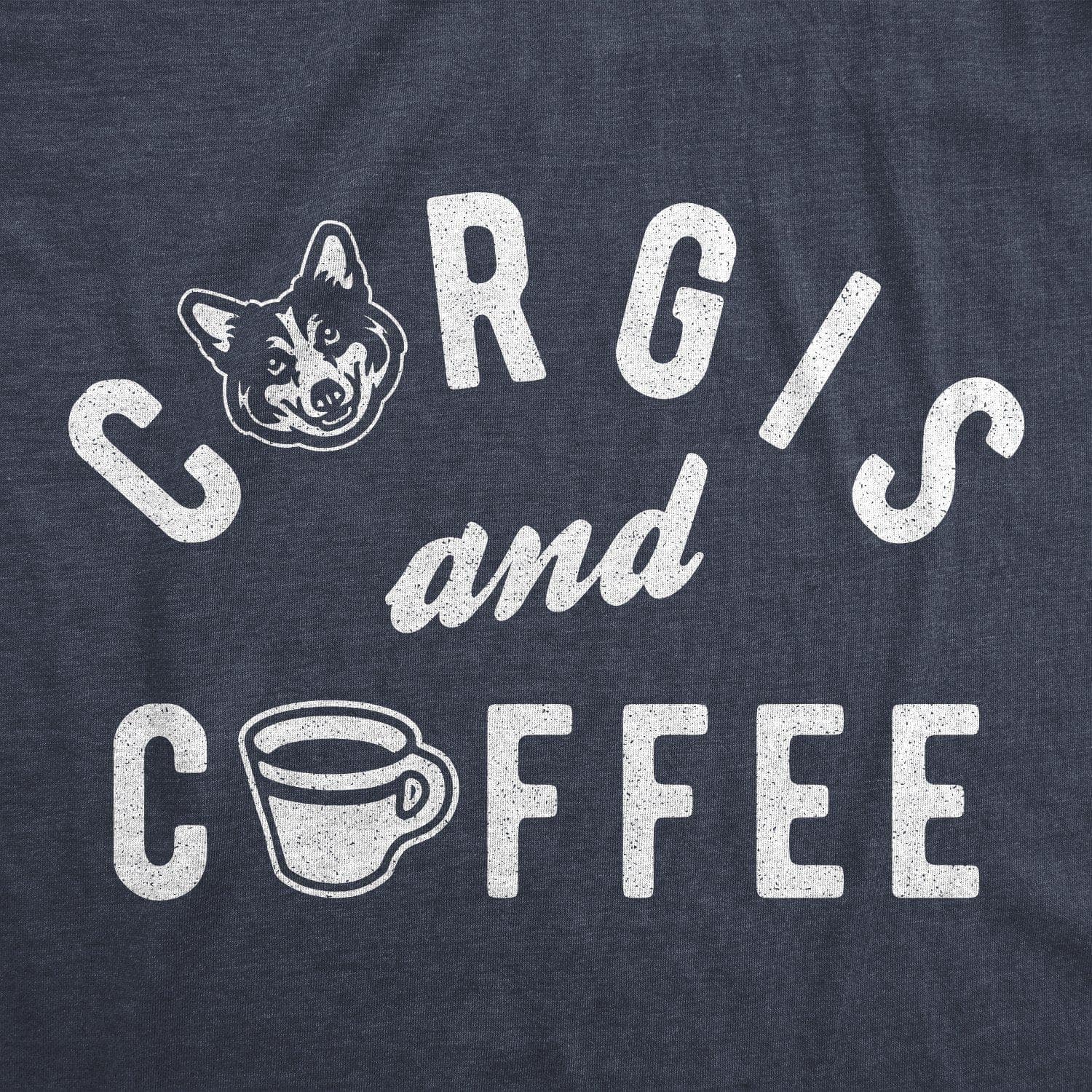 Corgis And Coffee Men's Tshirt - Crazy Dog T-Shirts