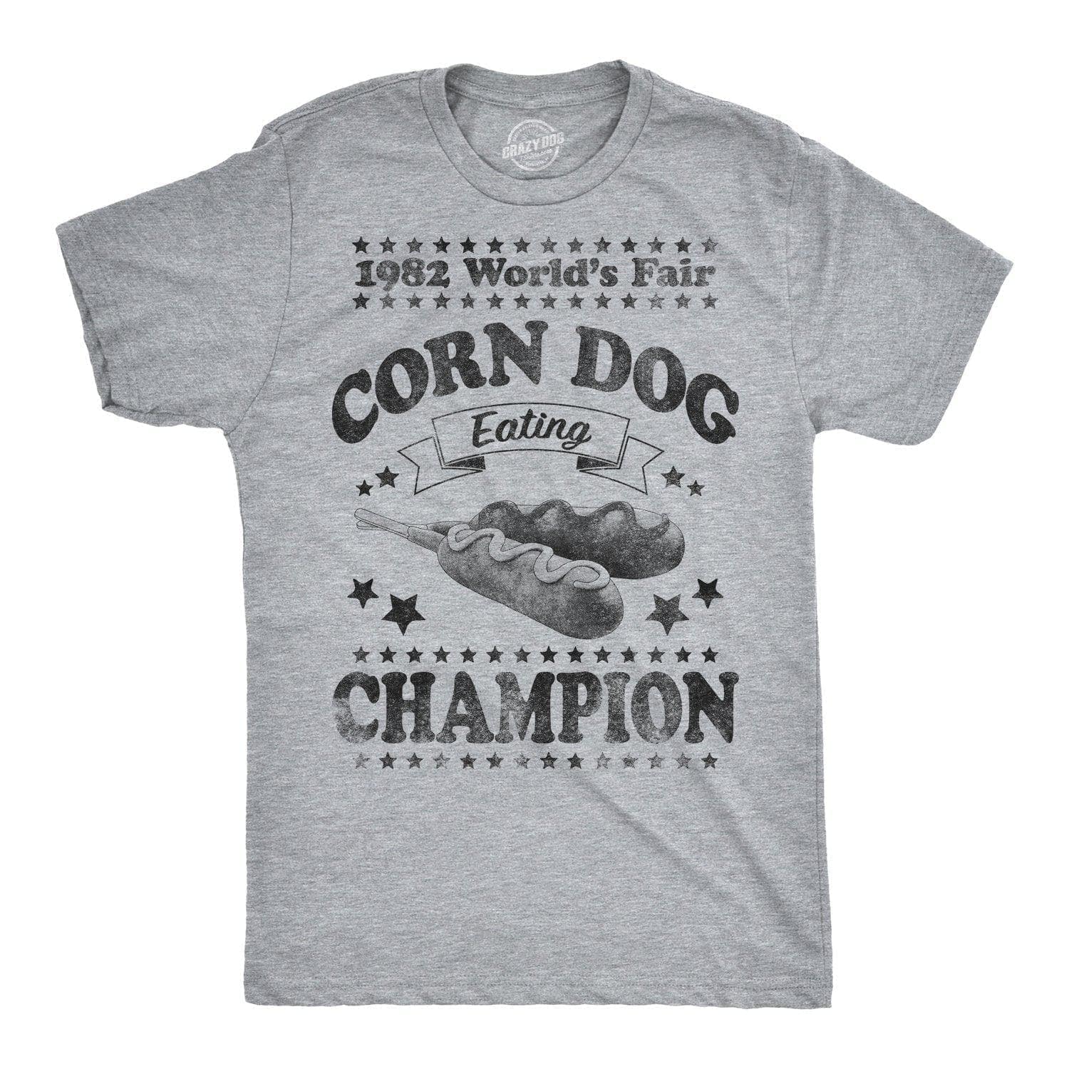 Corn Dog Eating Champion 1982 Men's Tshirt  -  Crazy Dog T-Shirts