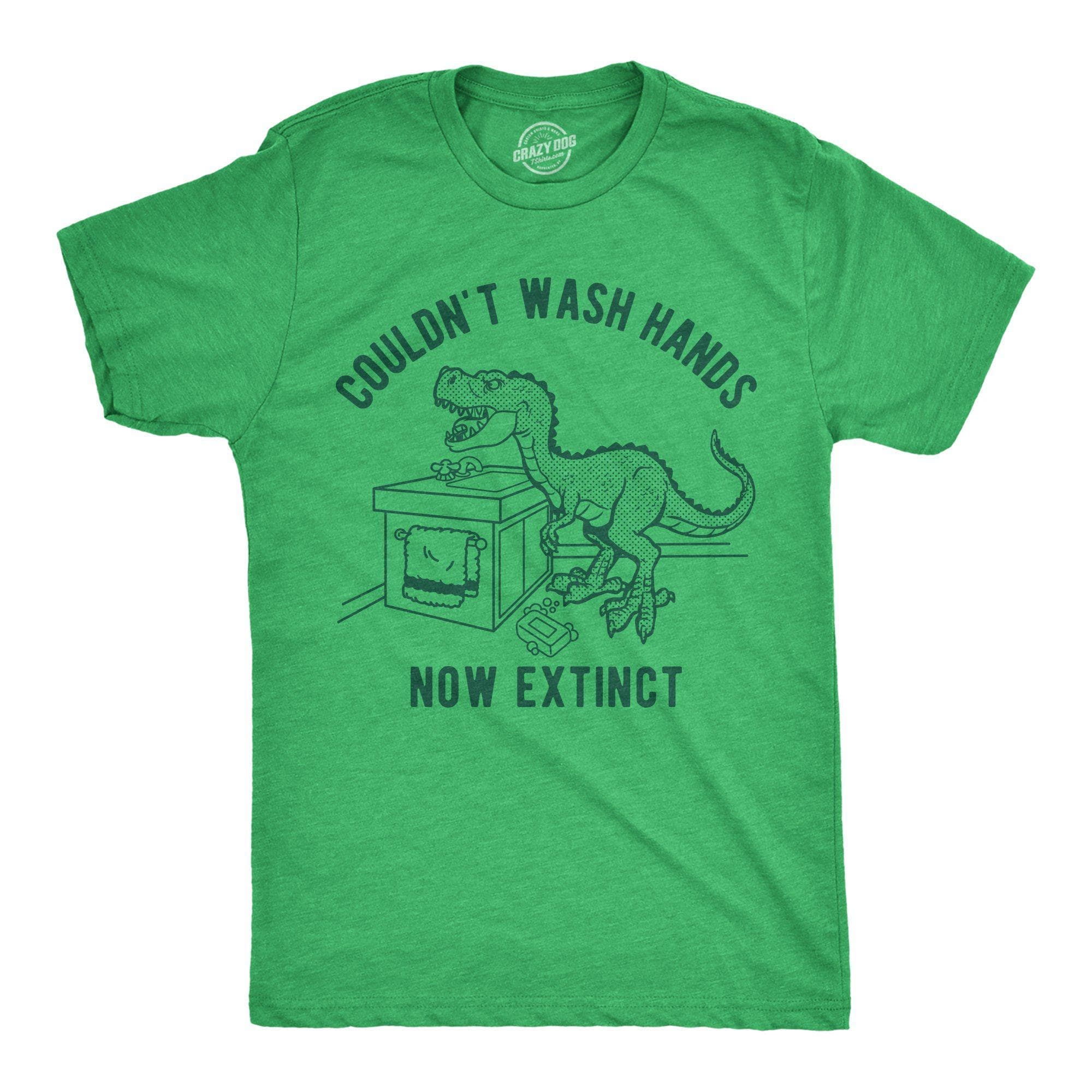 Couldn't Wash Hands Now Extinct Men's Tshirt - Crazy Dog T-Shirts