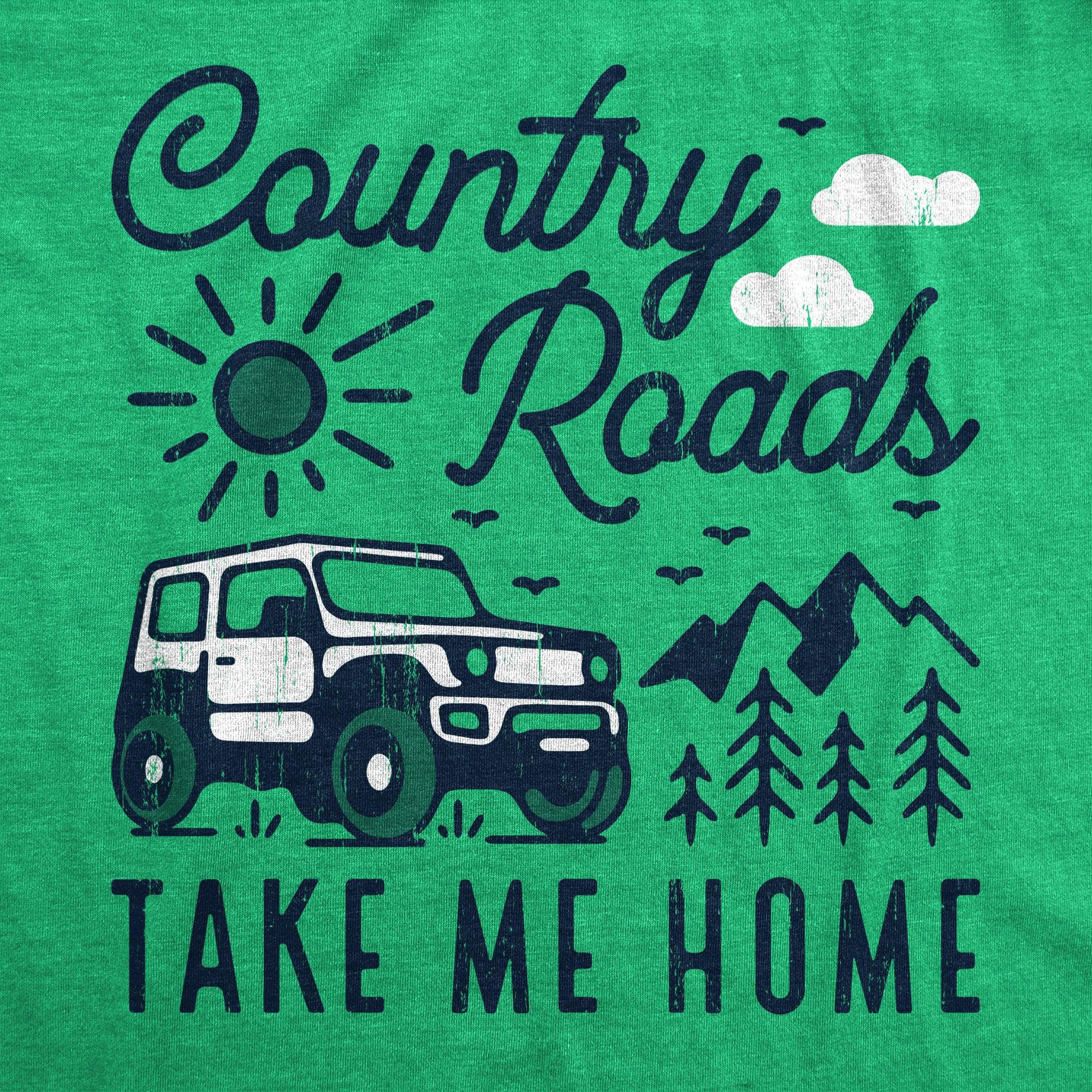Country Roads Take Me Home Men's Tshirt  -  Crazy Dog T-Shirts