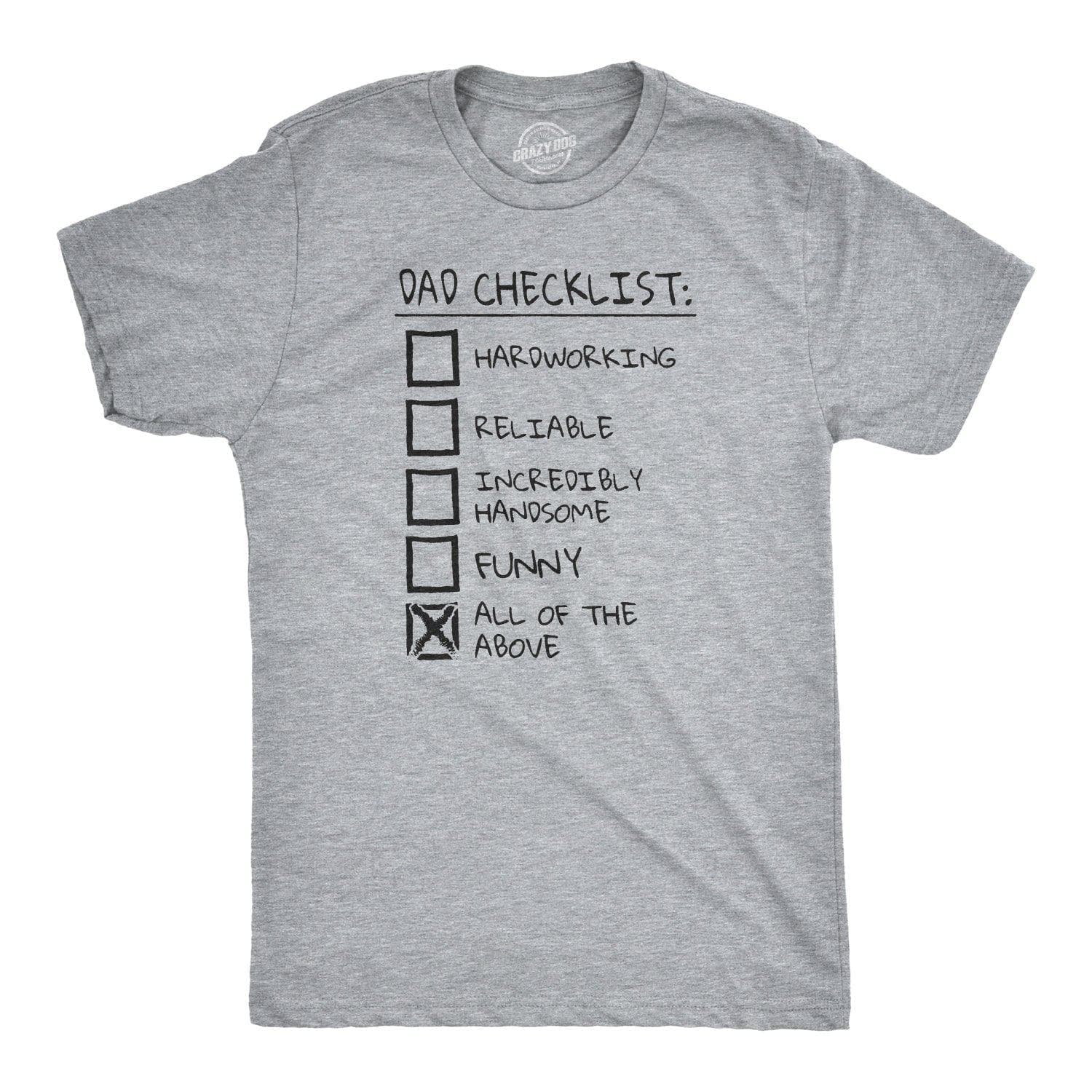 Dad Checklist Men's Tshirt - Crazy Dog T-Shirts